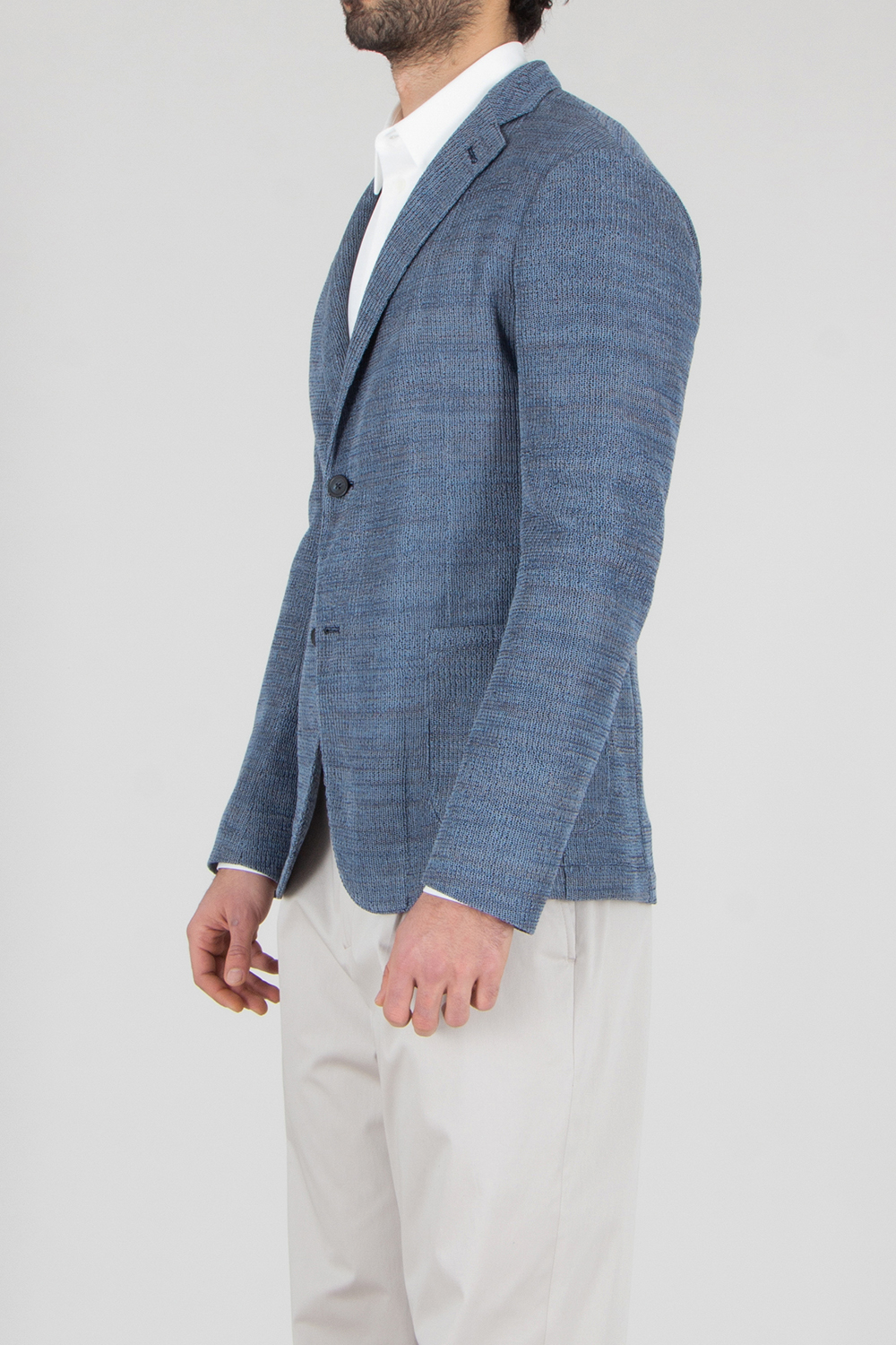 EMPORIO ARMANI Regular Fit Icon 3D Effect Knit Cotton Jacket