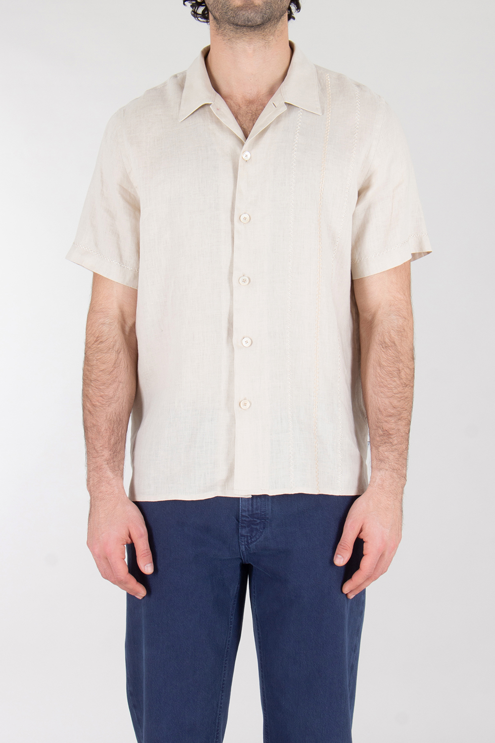 PAUL SMITH Relaxed Fit Embroidered Linen Shirt