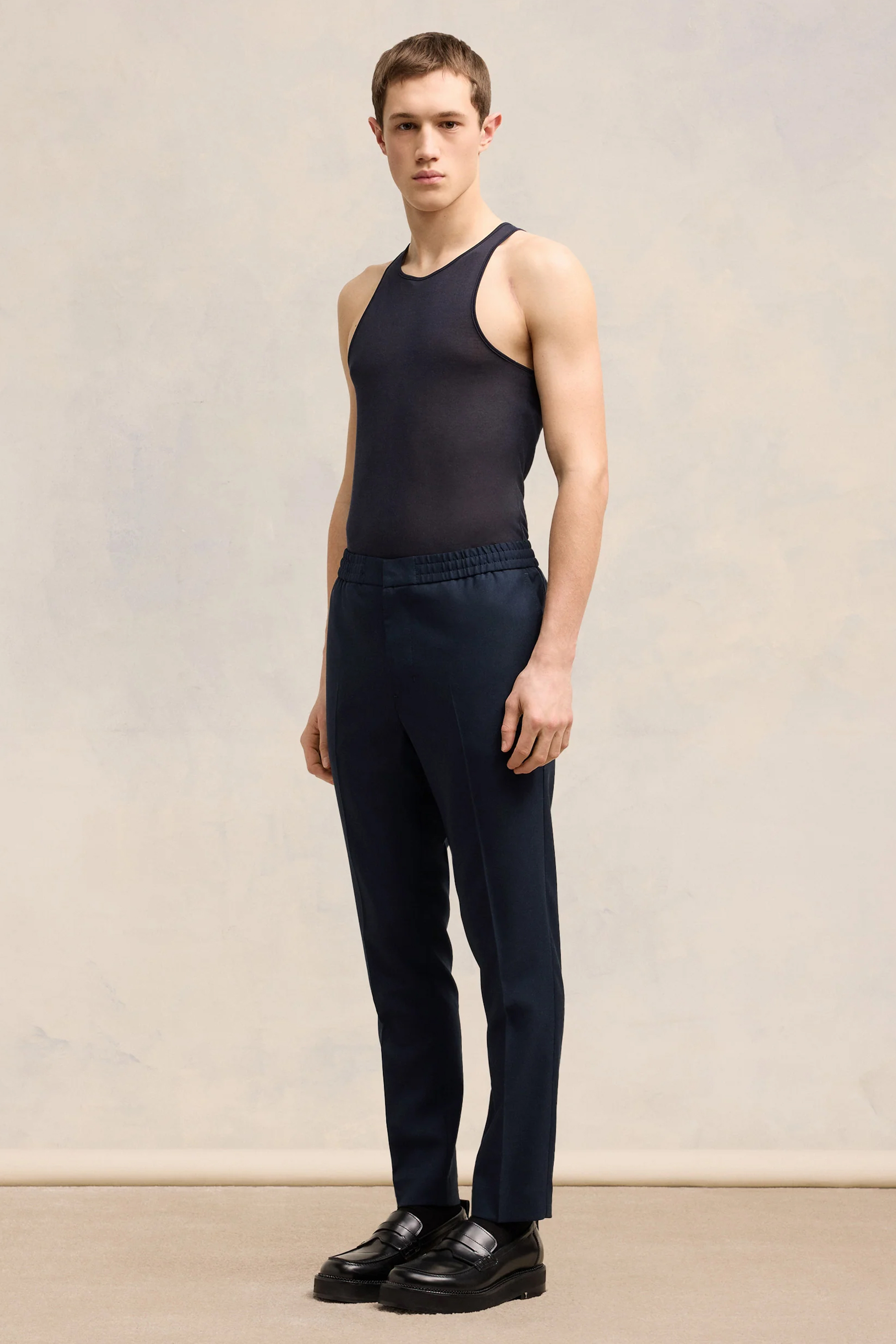 AMI PARIS Straight Leg Virgin Wool Canvas Pants AMI PARIS Straight Leg Virgin Wool Canvas Pants