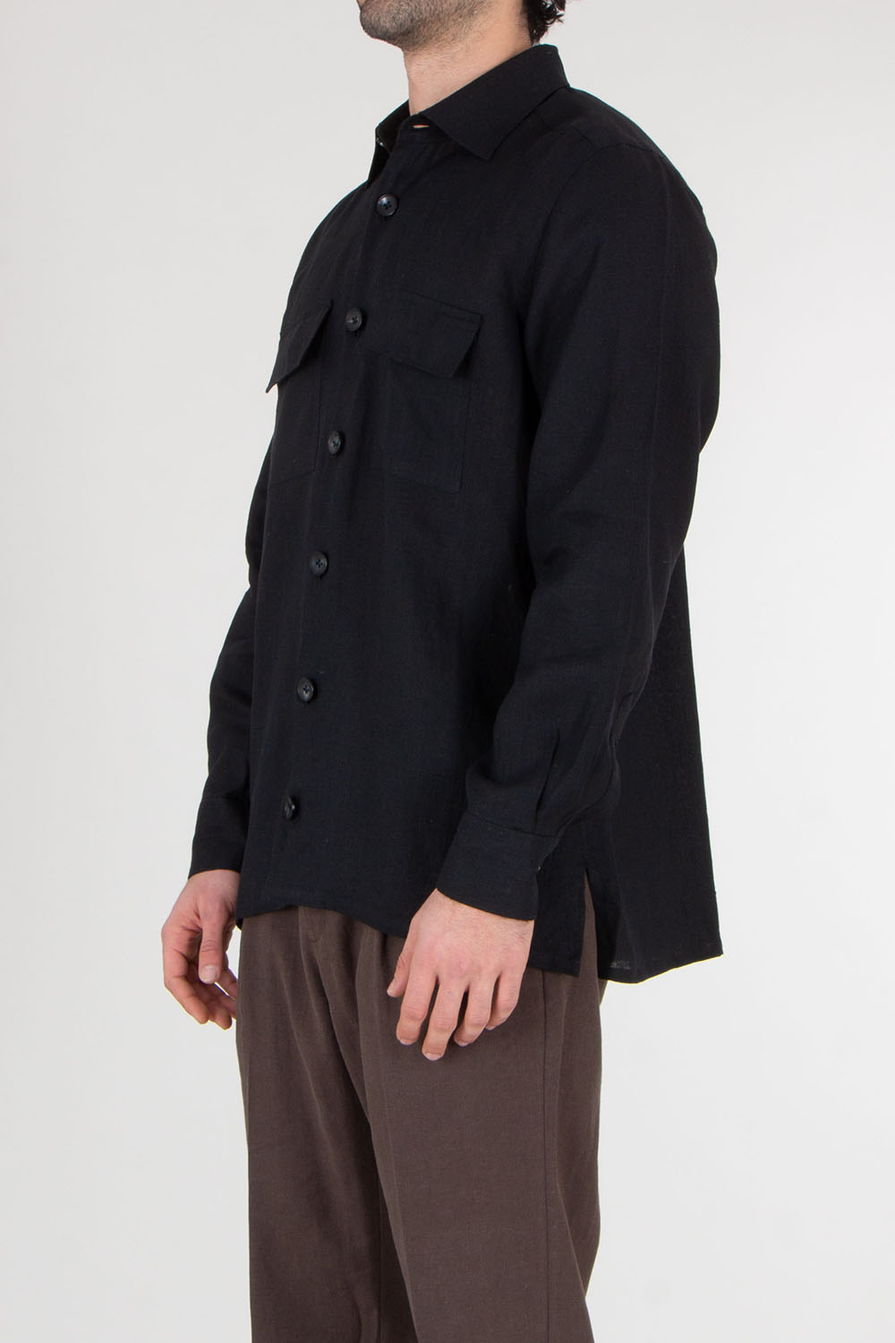 KITON Regular Fit Linen Overshirt