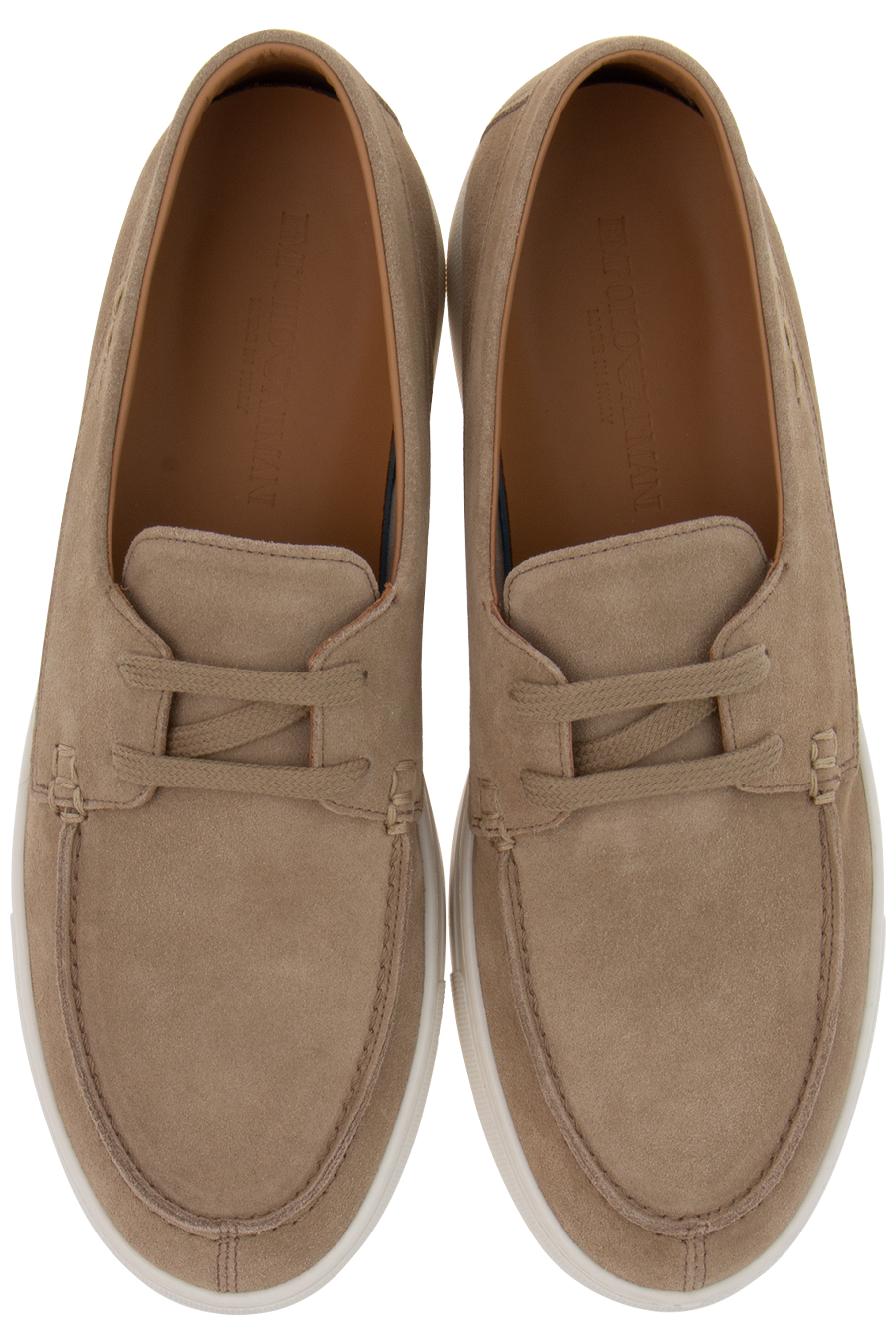 EMPORIO ARMANI Crust Leather Boat Shoes EMPORIO ARMANI Crust Leather Boat Shoes