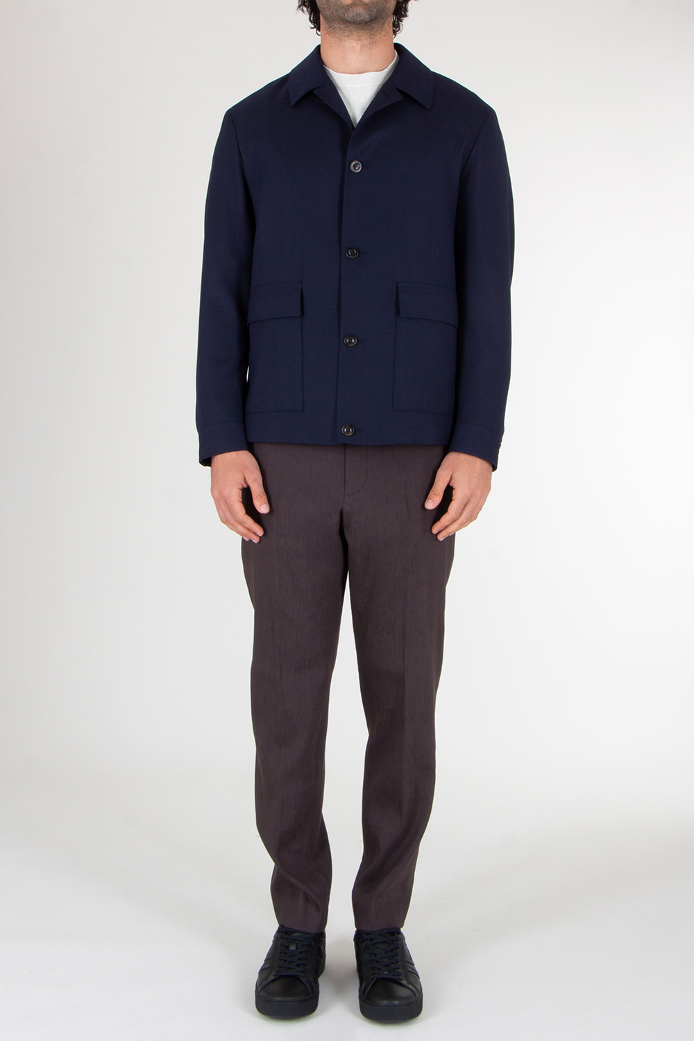 BOGLIOLI Regular Fit Virgin Wool Overshirt 