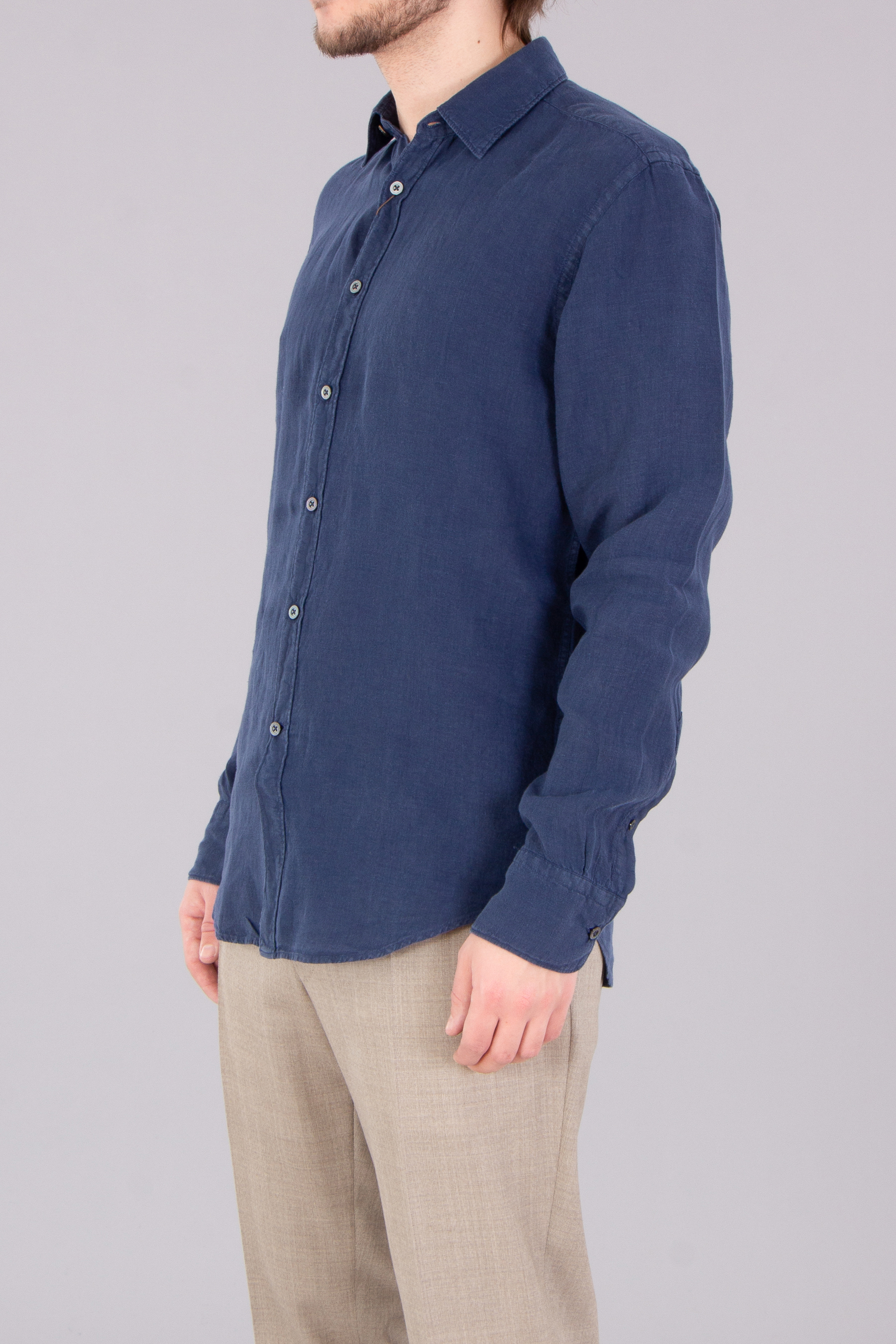 CANALI Regular Fit Linen Shirt CANALI Regular Fit Linen Shirt