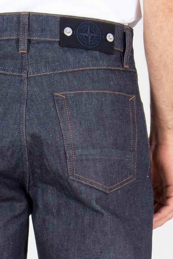 STONE ISLAND Loose Fit Raw Organic Cotton Denim Jeans Bekleidung, Hosen, Jeans, Zubehör