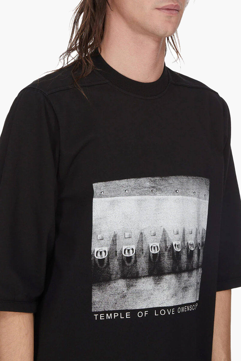 RICK OWENS DRKSHDW Oversized Fit Graphic Print Organic Cotton Jersey Jumbo Short Sleeve T-Shirt