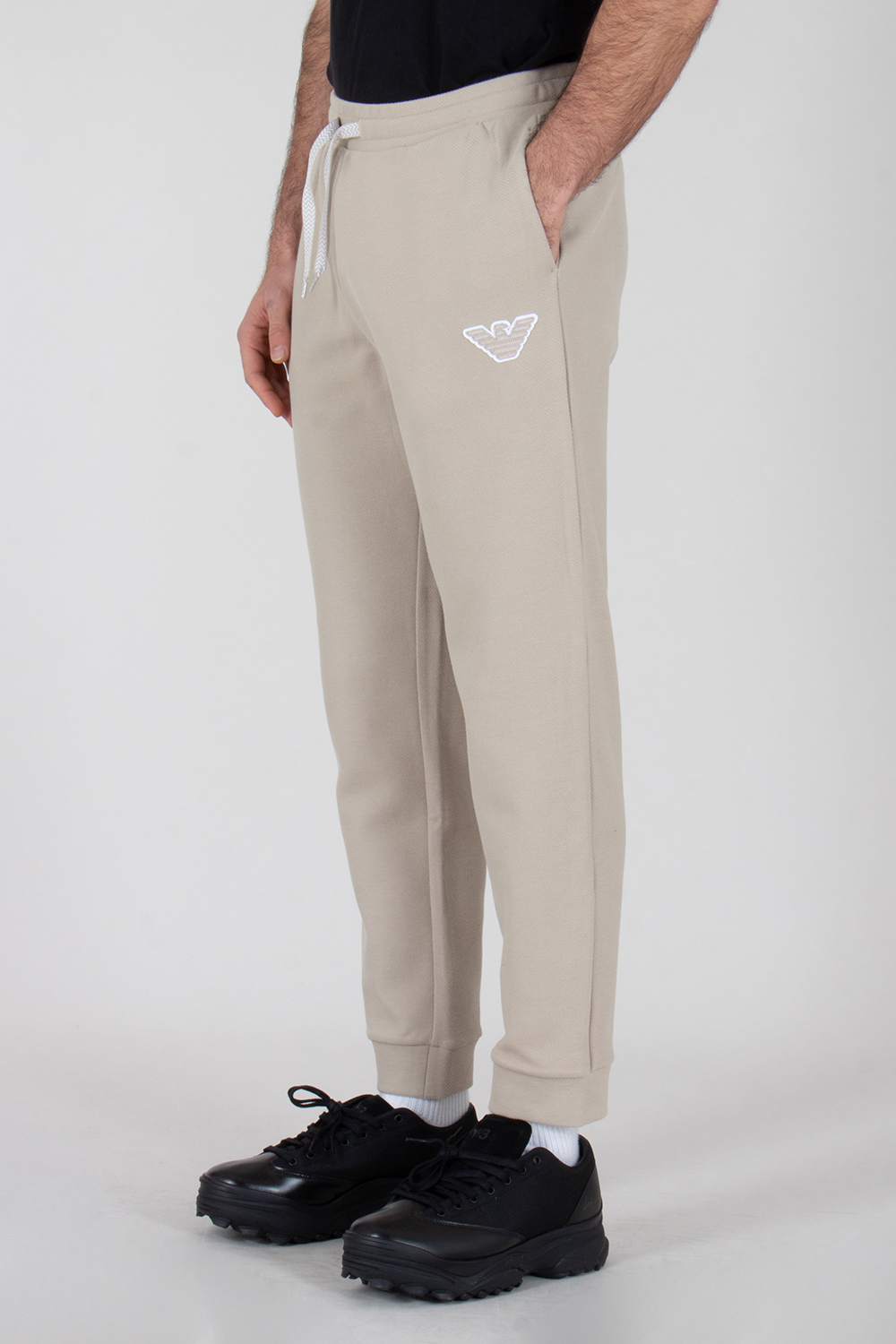 EMPORIO ARMANI Relaxed Fit Cotton Blend Stretch Jersey Loungewear Pants