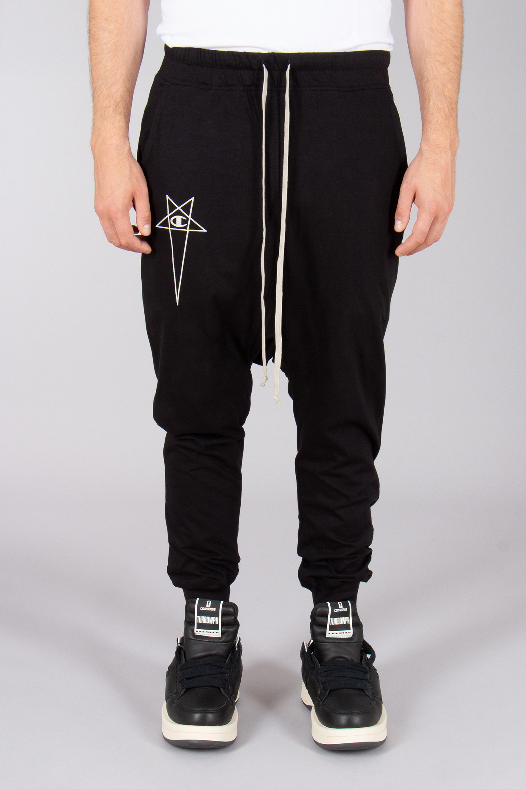 RICK OWENS DRKSHDW X Champion Organic Cotton Jersey Prisoner Drawstring Sweatpants