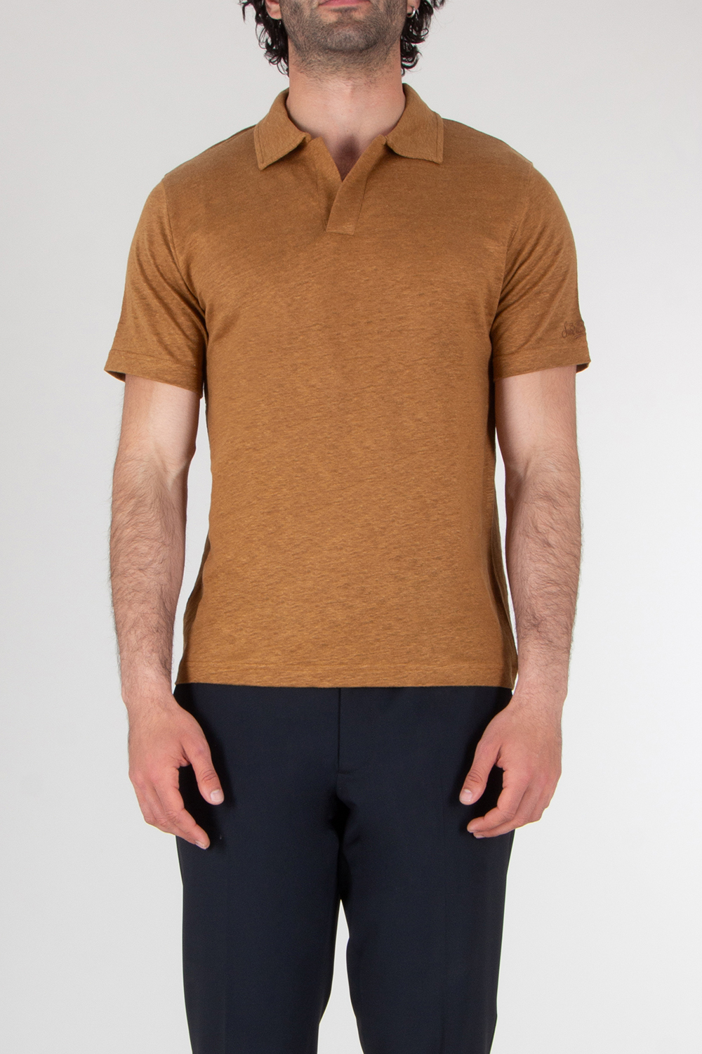 MC2 SAINT BARTH Regular Fit Linen Polo Shirt