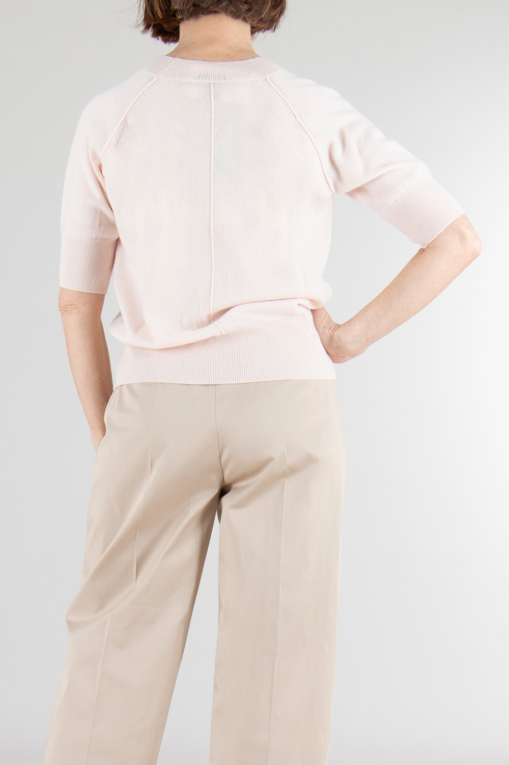 BOSS Relaxed Fit Short Sleeve Cashmere Sweater 