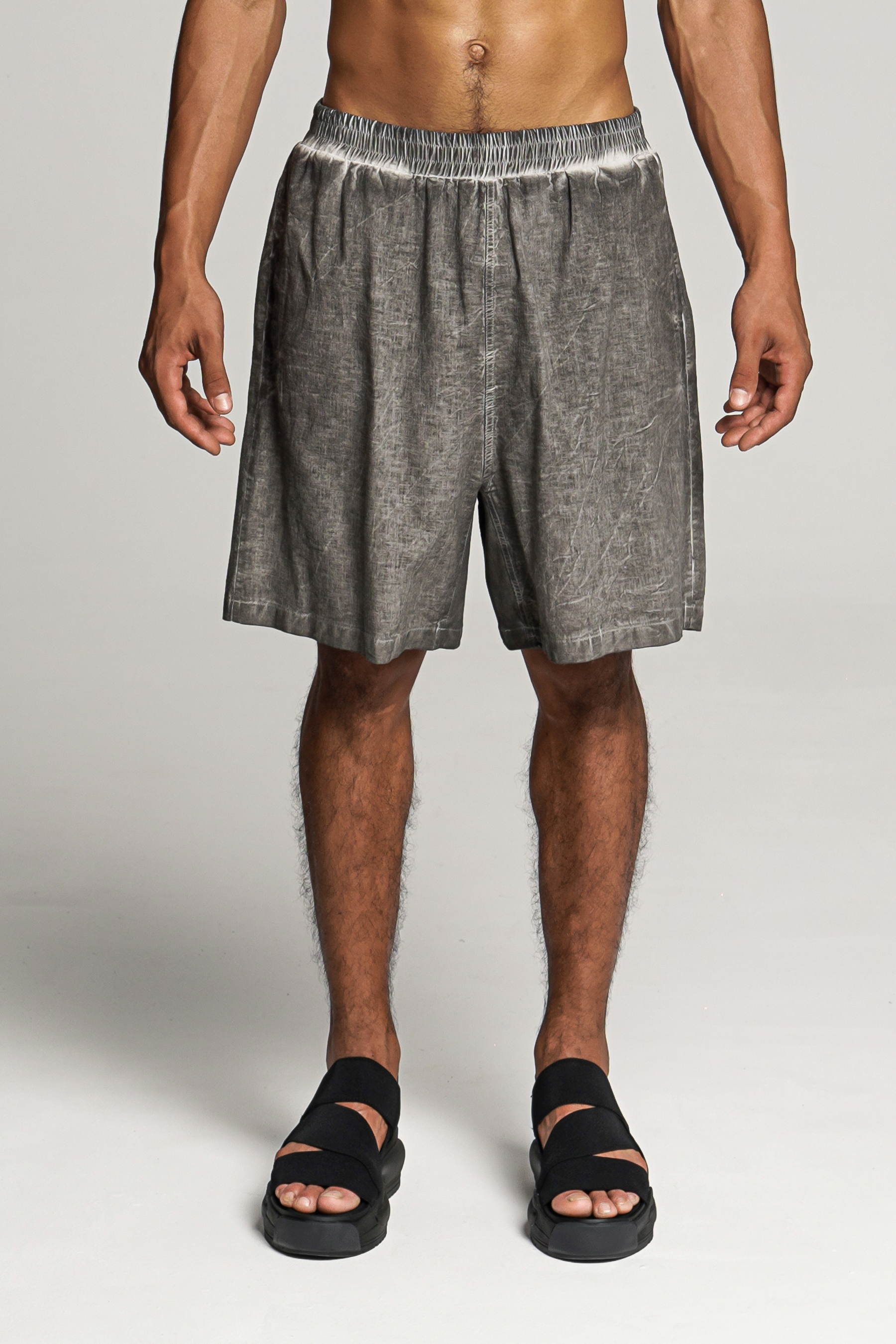 RE:VOLVER ATELIER Drop Crotch Cotton-Linen Blend Shorts