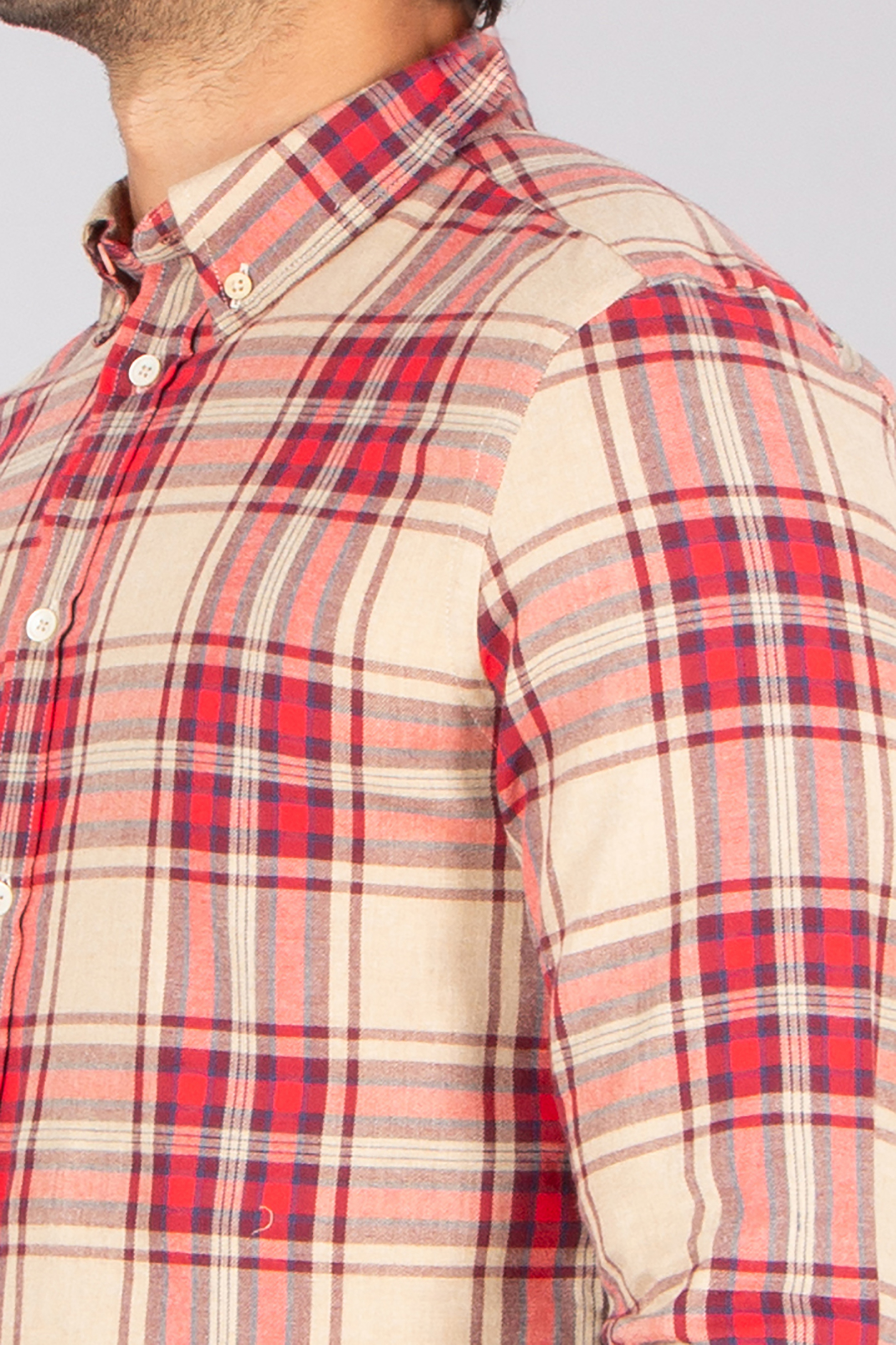 PAUL SMITH Tailored Fit Checked Organically Grown Cotton Flannel Button-Down Shirt Bekleidung, Hemd, Kleid, Hemd