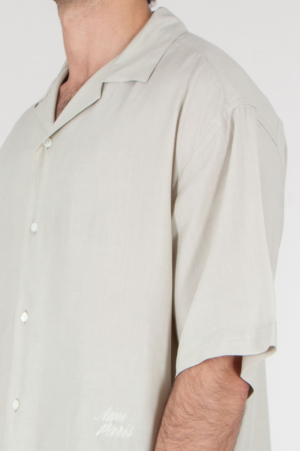 AMI PARIS Boxy Fit Short Sleeve Viscose Shirt 