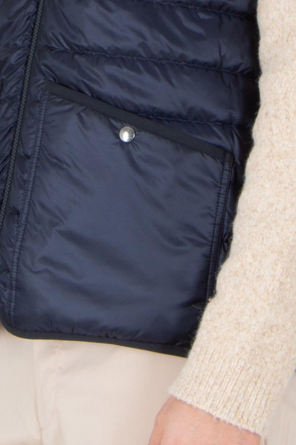 MONCLER Franqui Regular Fit Reversible Flower Print Cotton Poplin & Nylon Micro Ripstop Down Vest