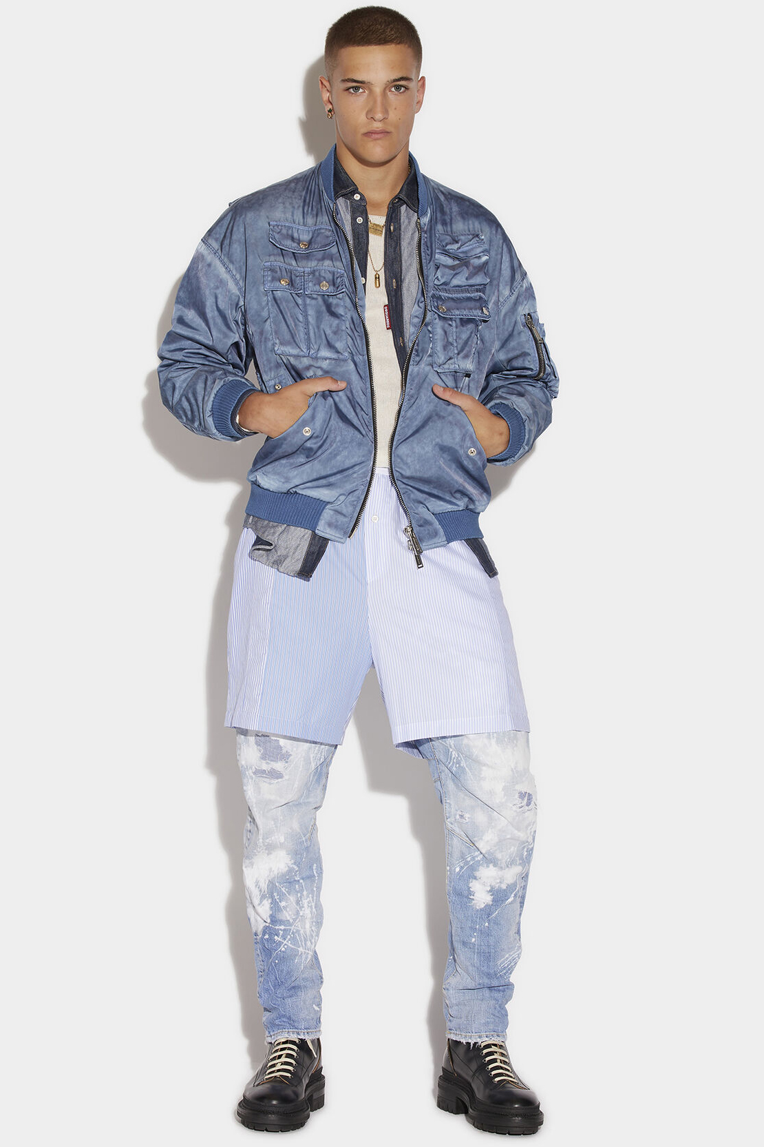 美品〖size48〗DSQUARED2　Cyprus Bomber Leather Oversize Cyprus Bomber