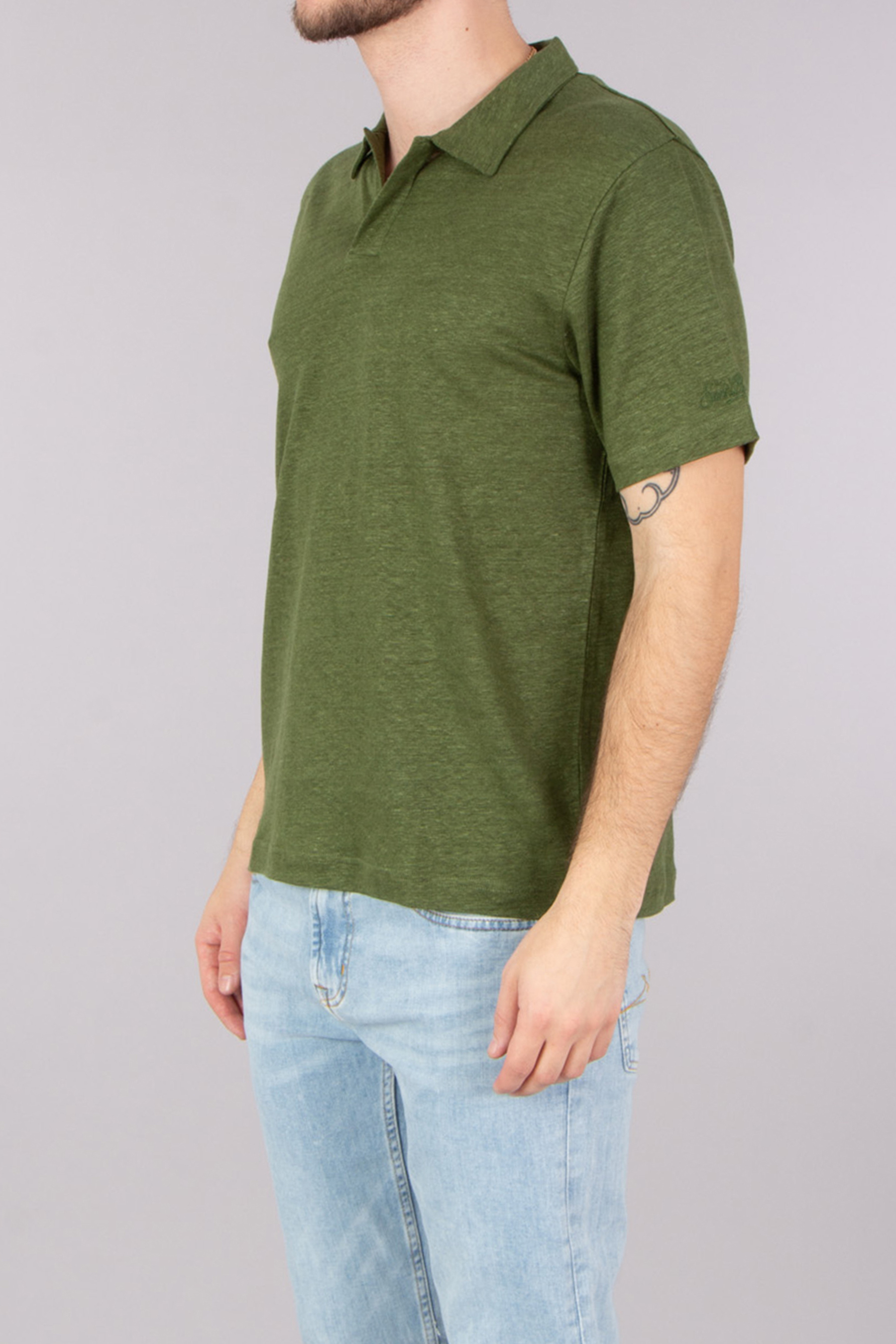 MC 2 SAINT BARTH Regular Fit Linen Jersey Polo Shirt Fraser
