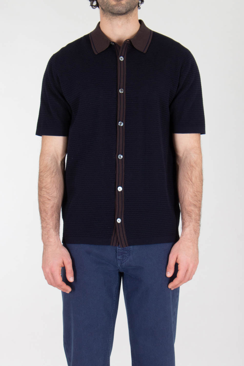 VAN LAACK Knitted Polo Shirt Safir