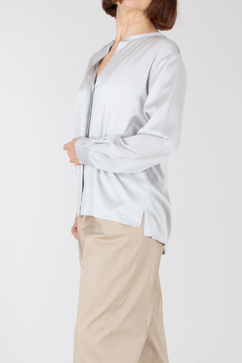 KIEFERMANN Relaxed Fit Silk Stretch Satin Blouse Tuija