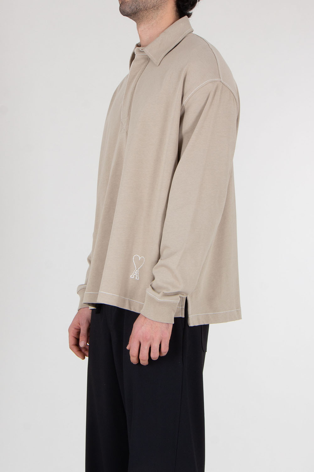 AMI PARIS Oversized Cotton Polo Shirt