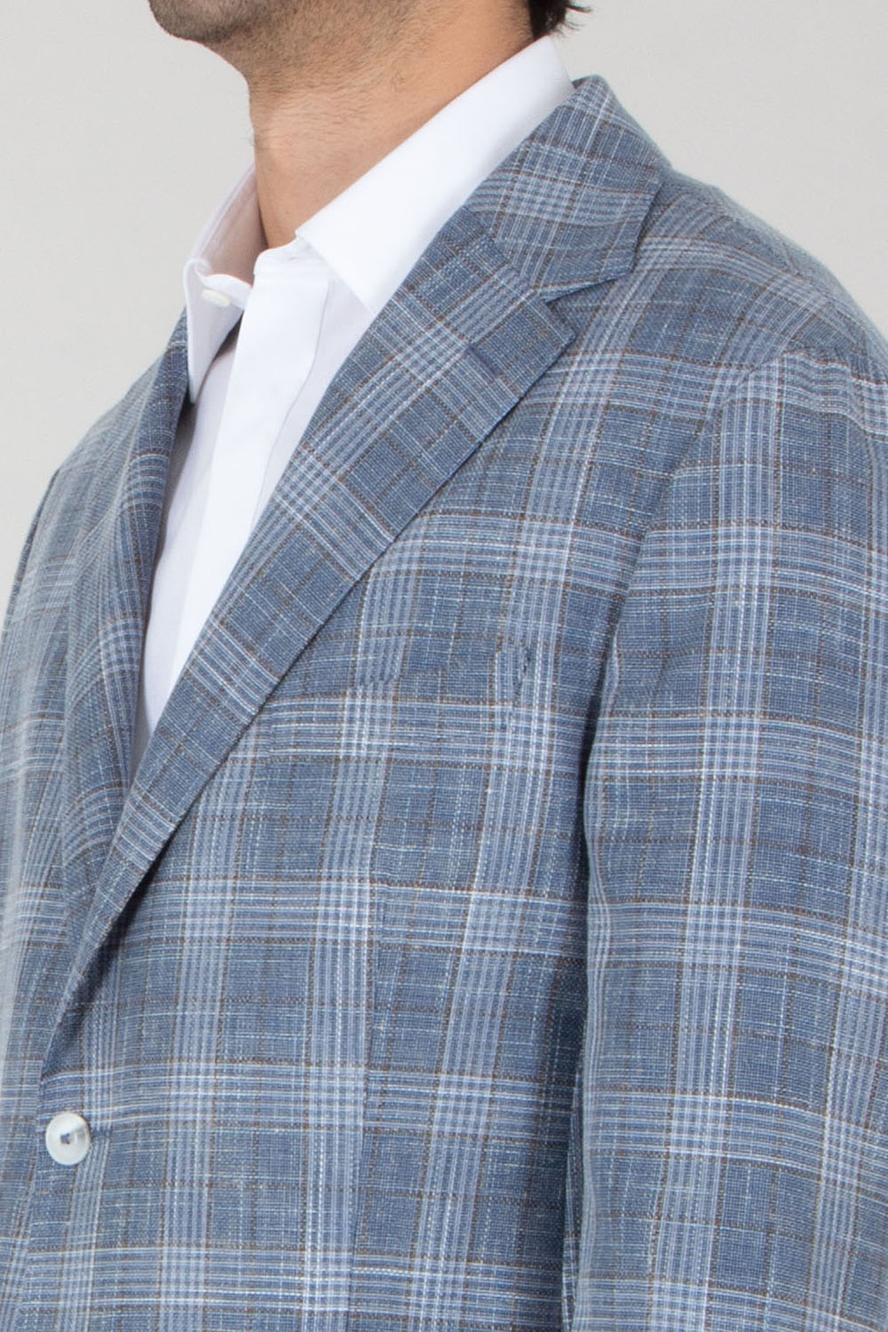 DRESSLER Regular Fit Plaid Wool-Cotton-Linen Blend Jacket Sawyer