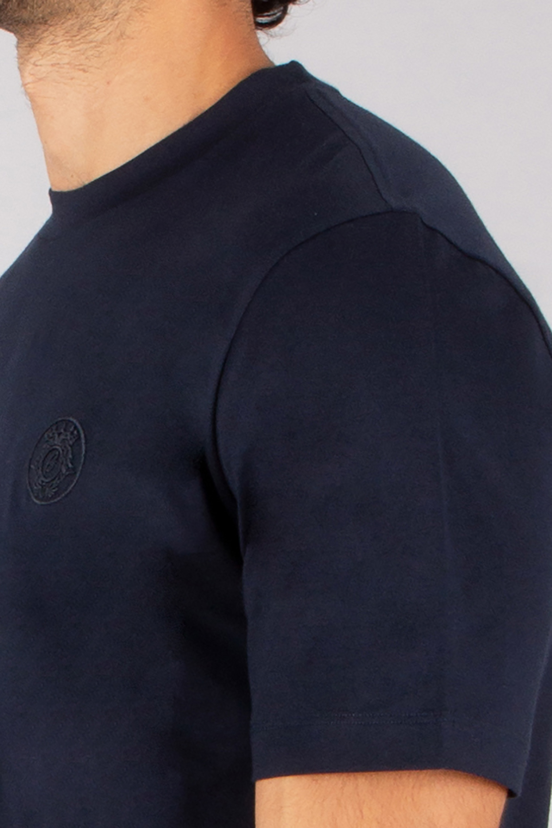 BRIONI Regular Fit Embroidered Organic Cotton Jersey T-Shirt T-shirt, Person, Schulter, Erwachsener, Mann