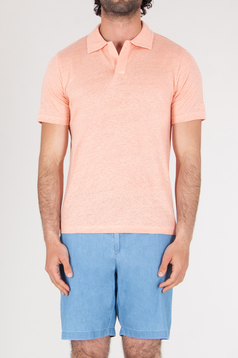 MC2 SAINT BARTH Regular Fit Linen Polo Shirt