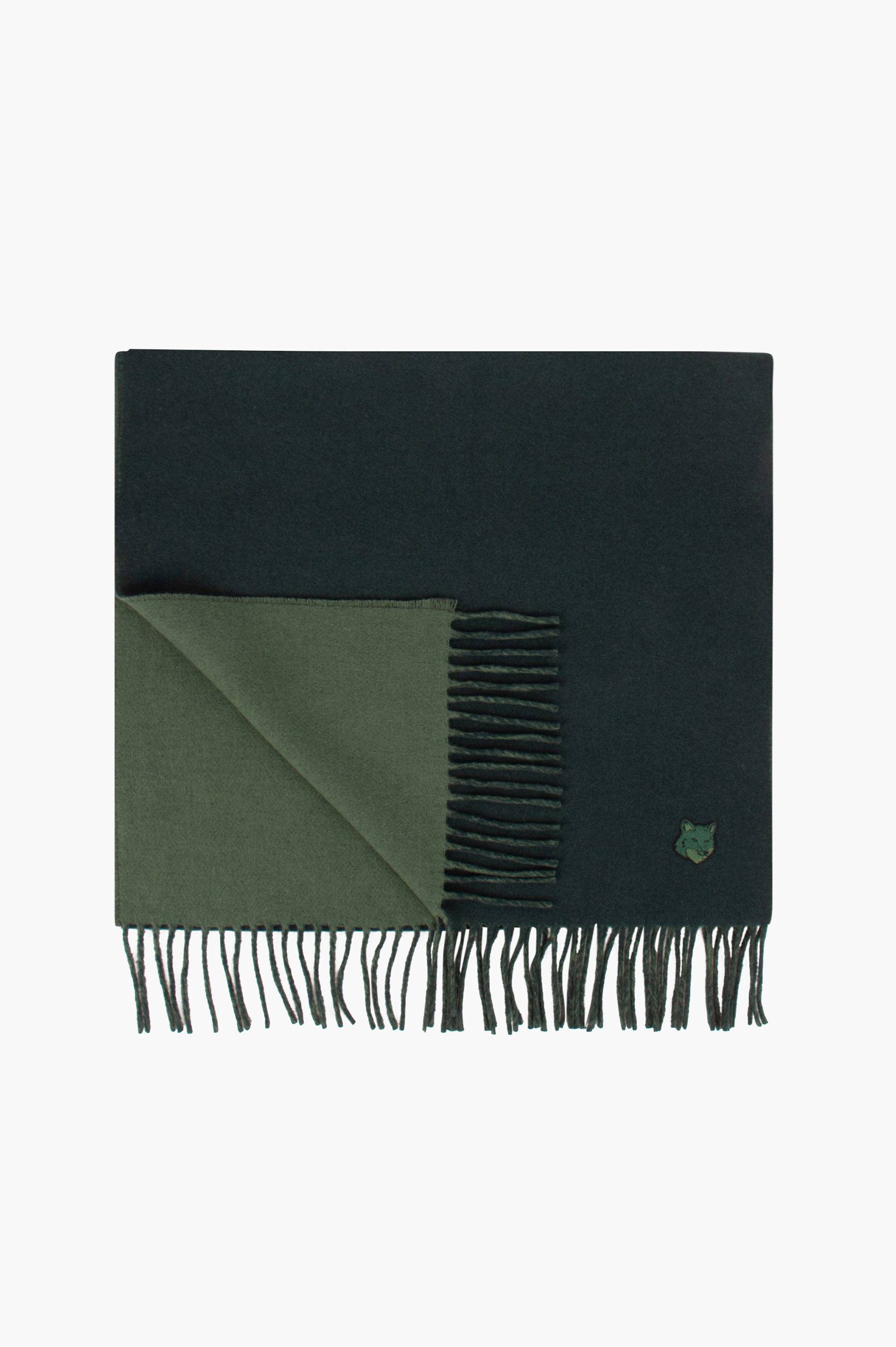 MAISON KITSUNÉ Bold Fox Head Patch Virgin Wool Scarf
