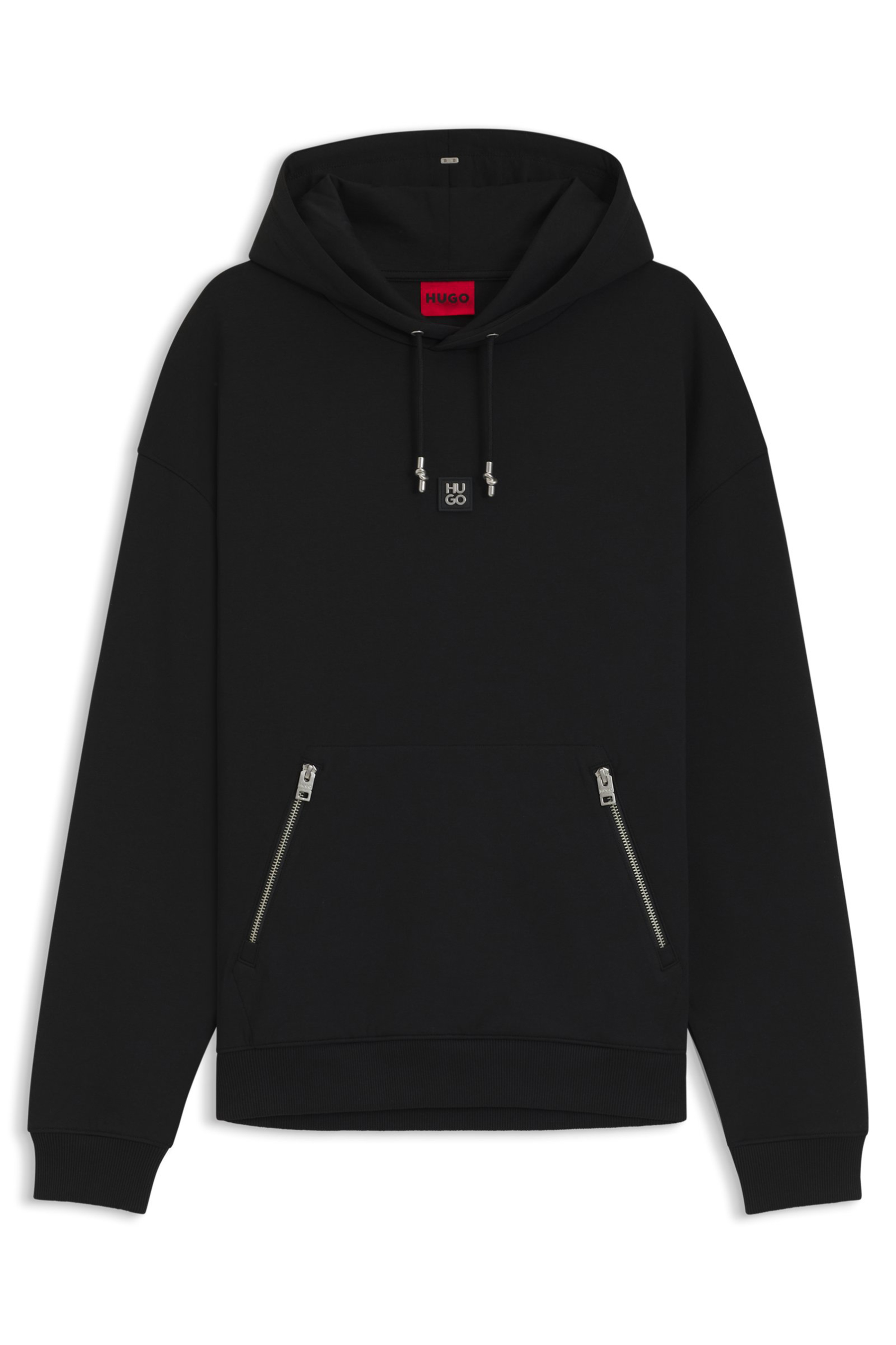 HUGO Relaxed Fit Interlock Cotton Blend Hoodie Dargenhood Strickwaren, Pullover, Sweatshirt, Kapuzenpulli, Fleece