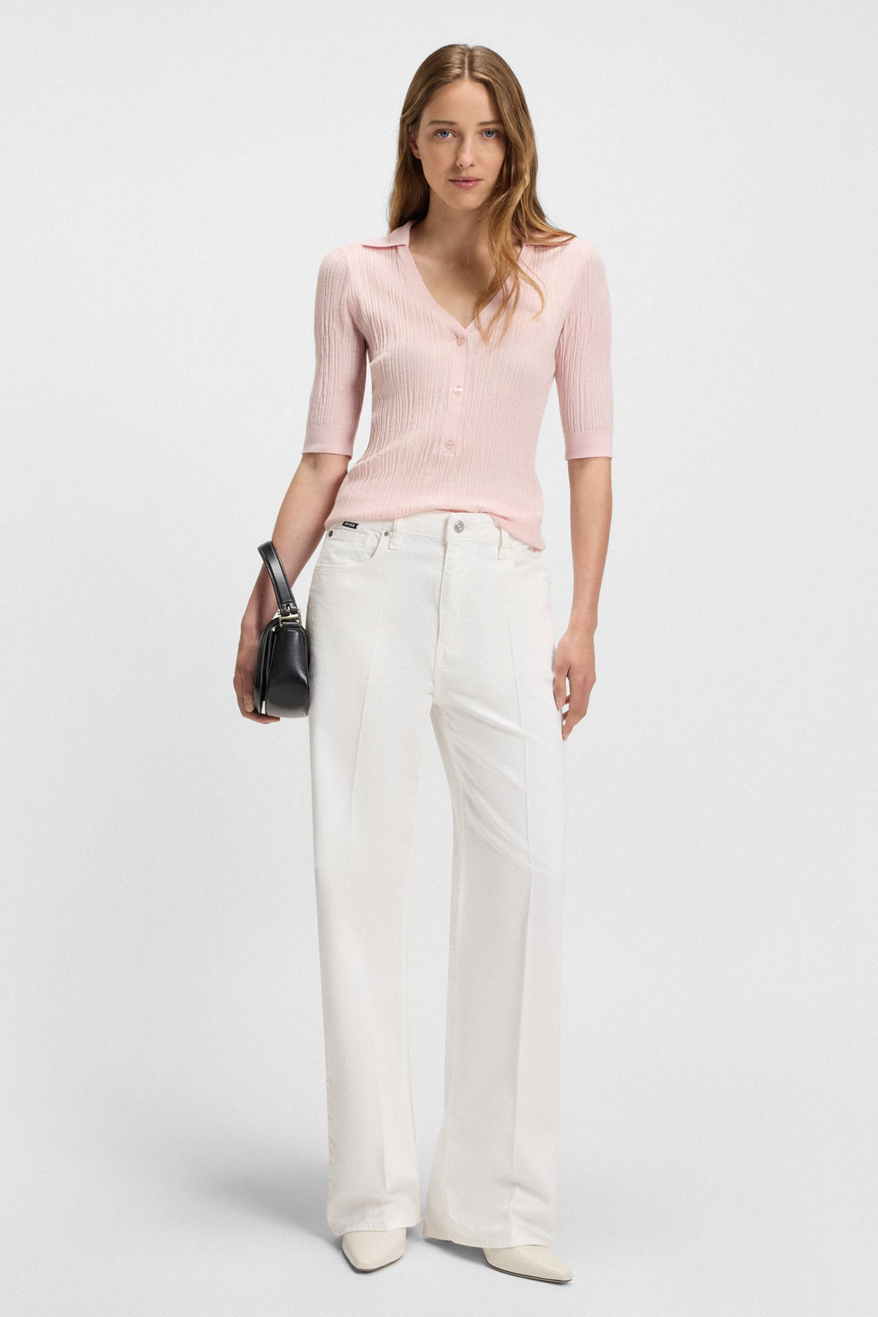 BOSS Relaxed Fit Cotton Denim Boyfriend Jeans Crossroad Bluse, Kleidung, Hosen, Leinen, Hemd