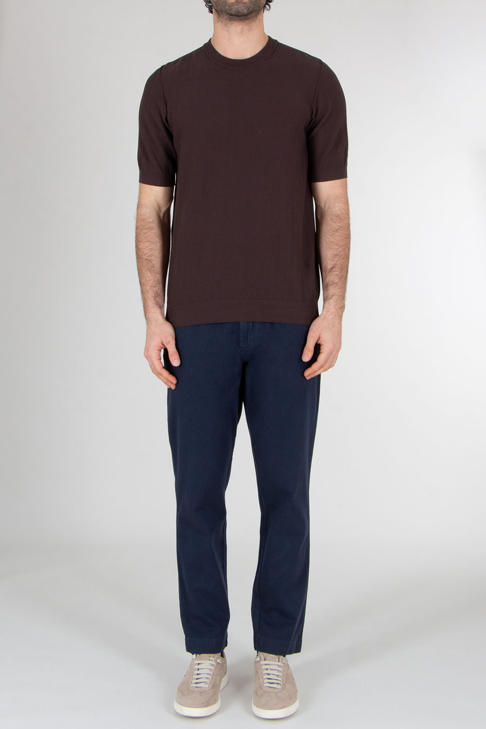 AROVESCIO Regular Fit Cotton Knit T-Shirt