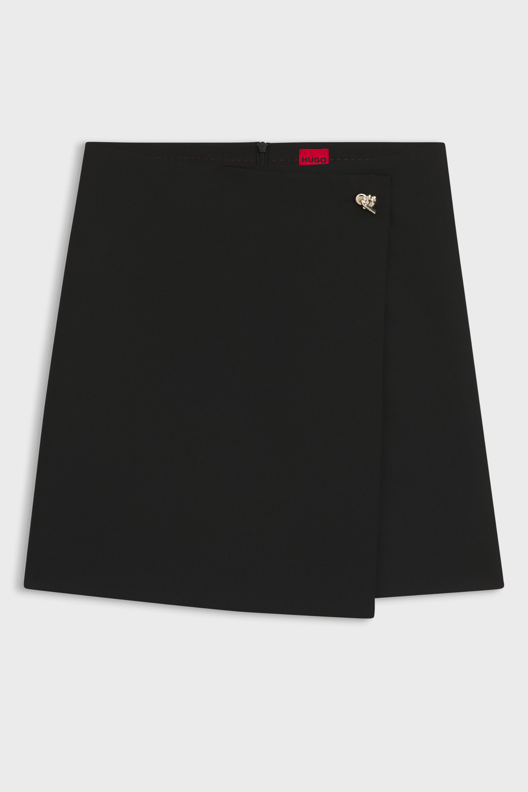 HUGO Regular Fit Stretch Fabric Wrap Mini Skirt
