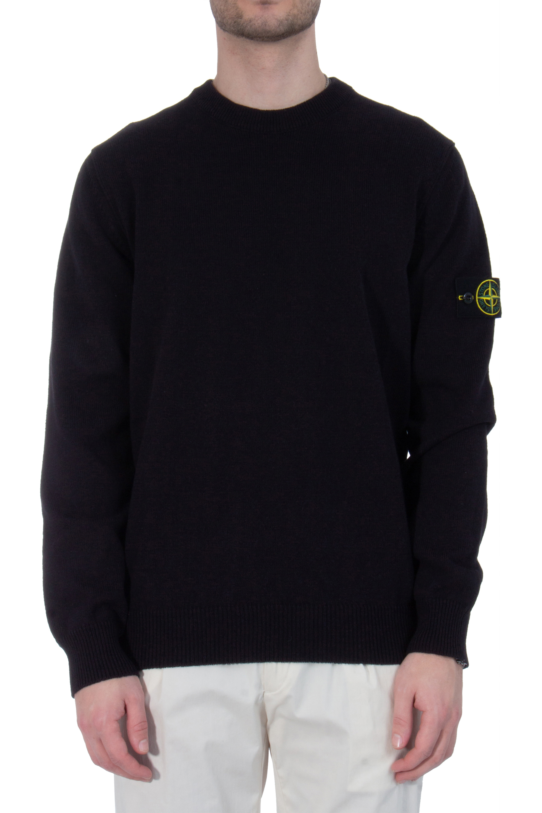 STONE ISLAND Organic Cotton Crew Neck Knit Sweater