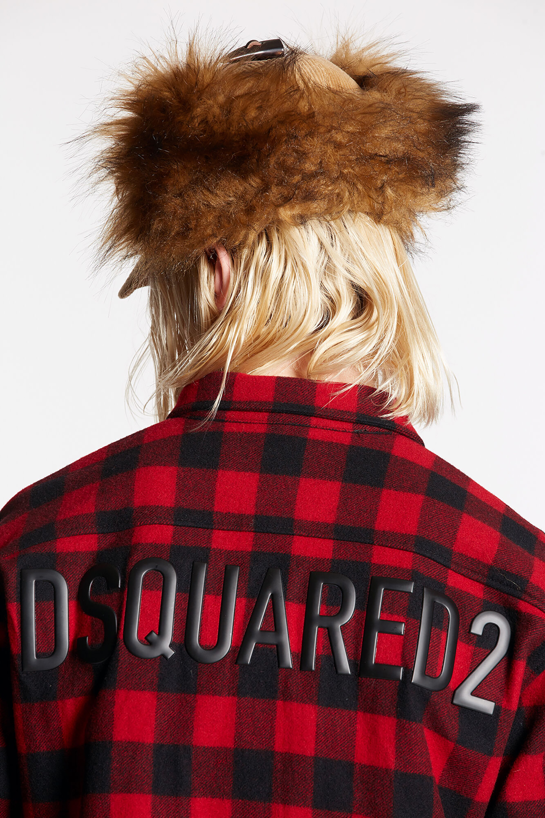 DSQUARED2 Big Logo Wool Blend Flannel Shirt Relaxed Dan DSQUARED2 Big Logo Wool Blend Flannel Shirt Relaxed Dan