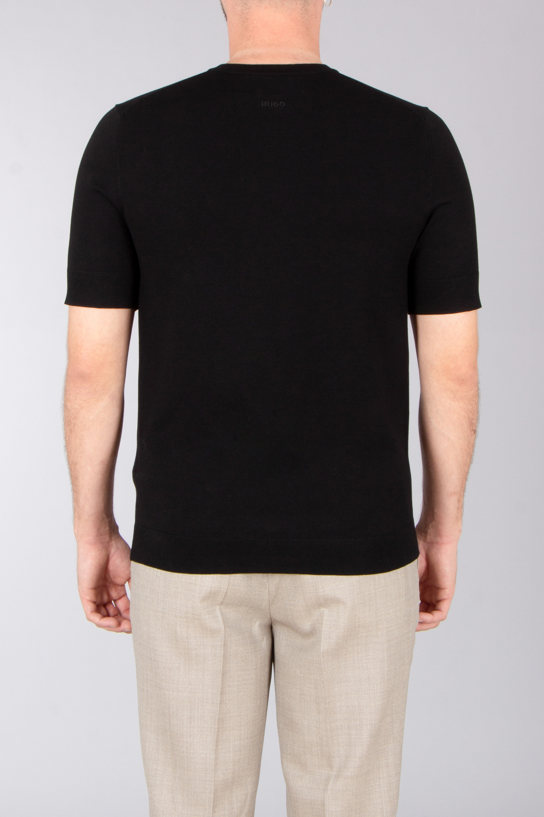 HUGO Slim Fit Viscose Blend Short-Sleeve Sweater San Carl T-shirt, Erwachsener, Männlich, Mann, Person
