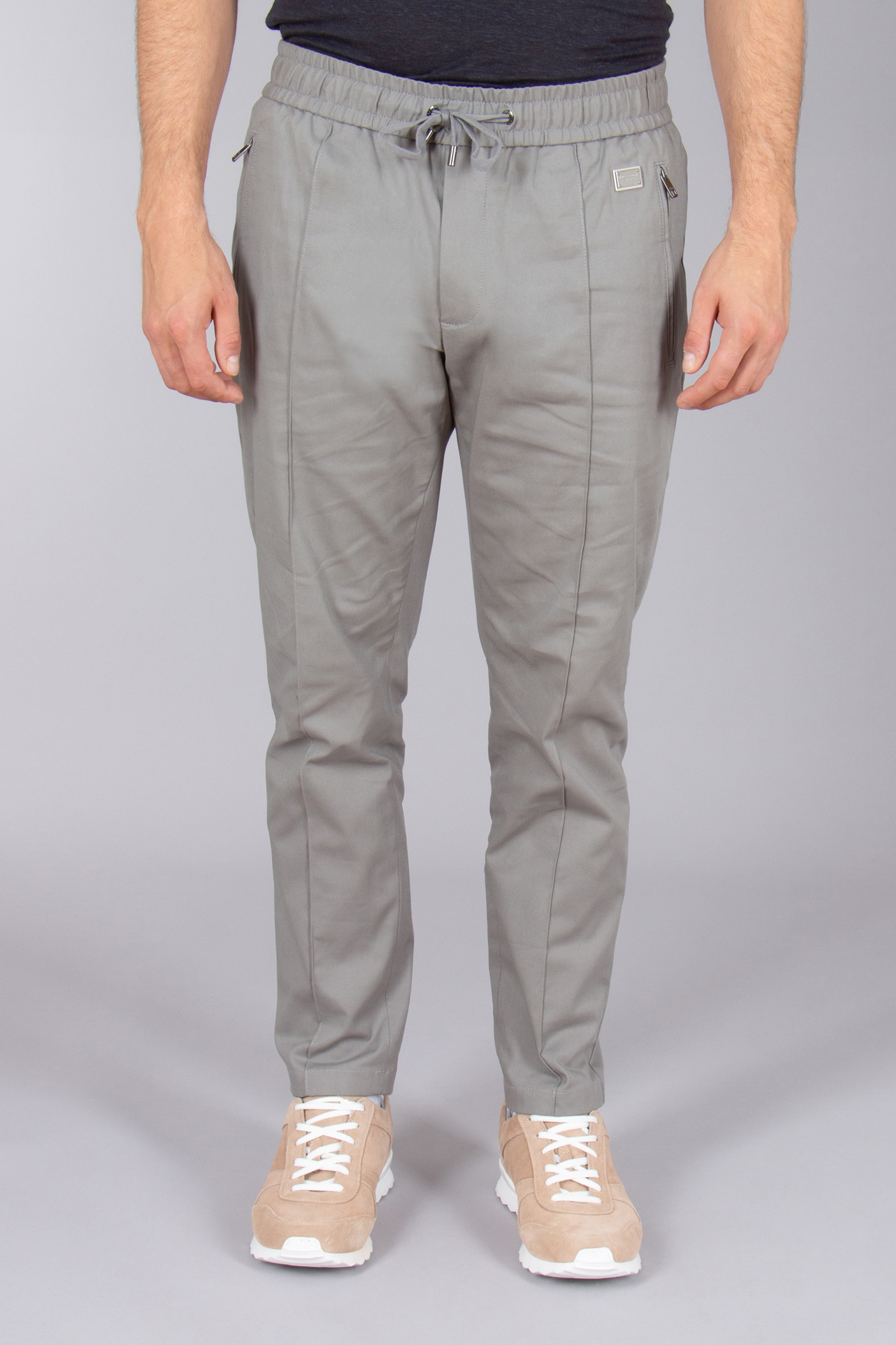 DOLCE & GABBANA Regular Fit Stretch Cotton Gabardine Jogging Pants