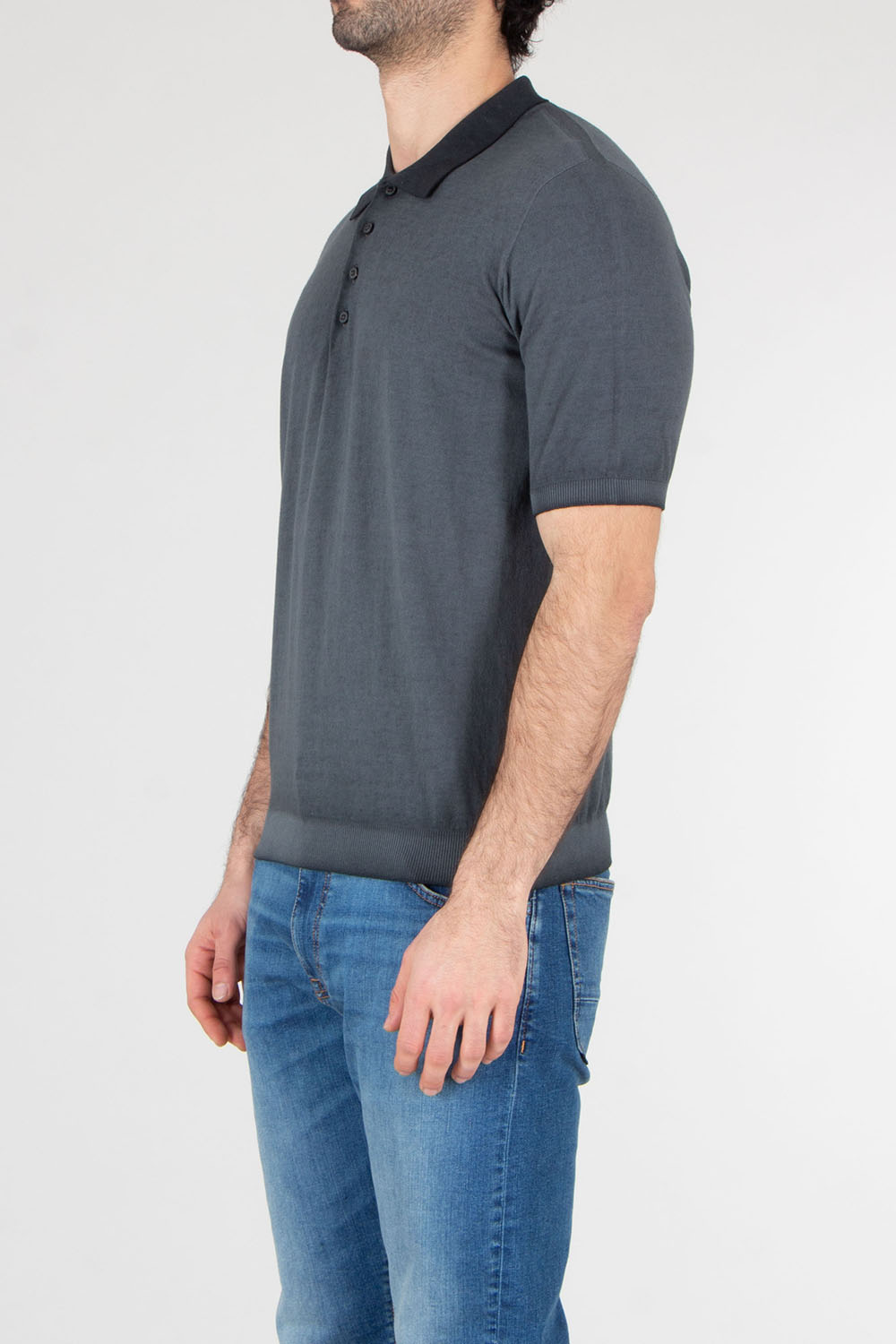 AROVESCIO Regular Fit Cotton Knit Polo