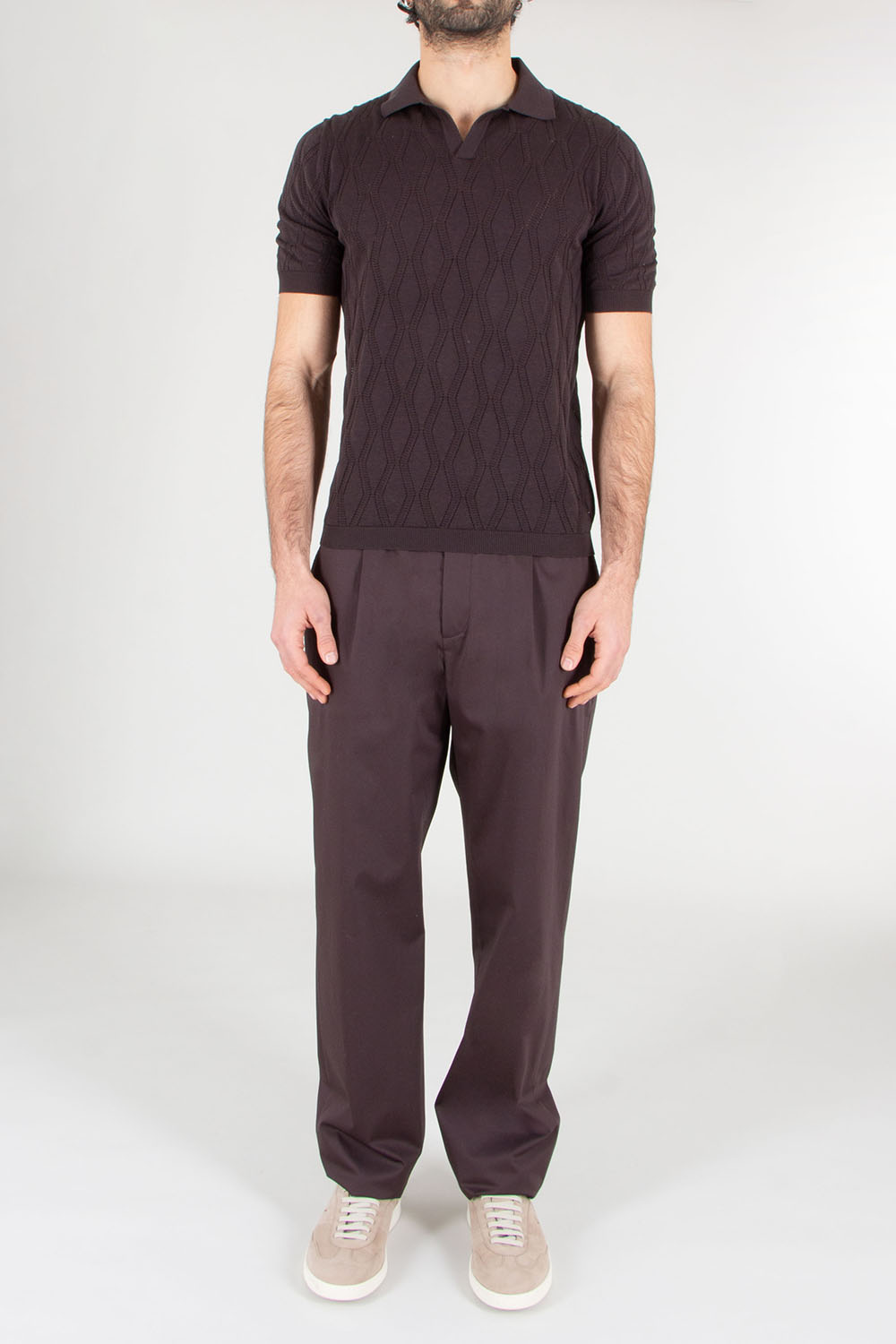 AGNONA Semi-Tailored Fit Cotton Stretch Satin One Pince Chinos