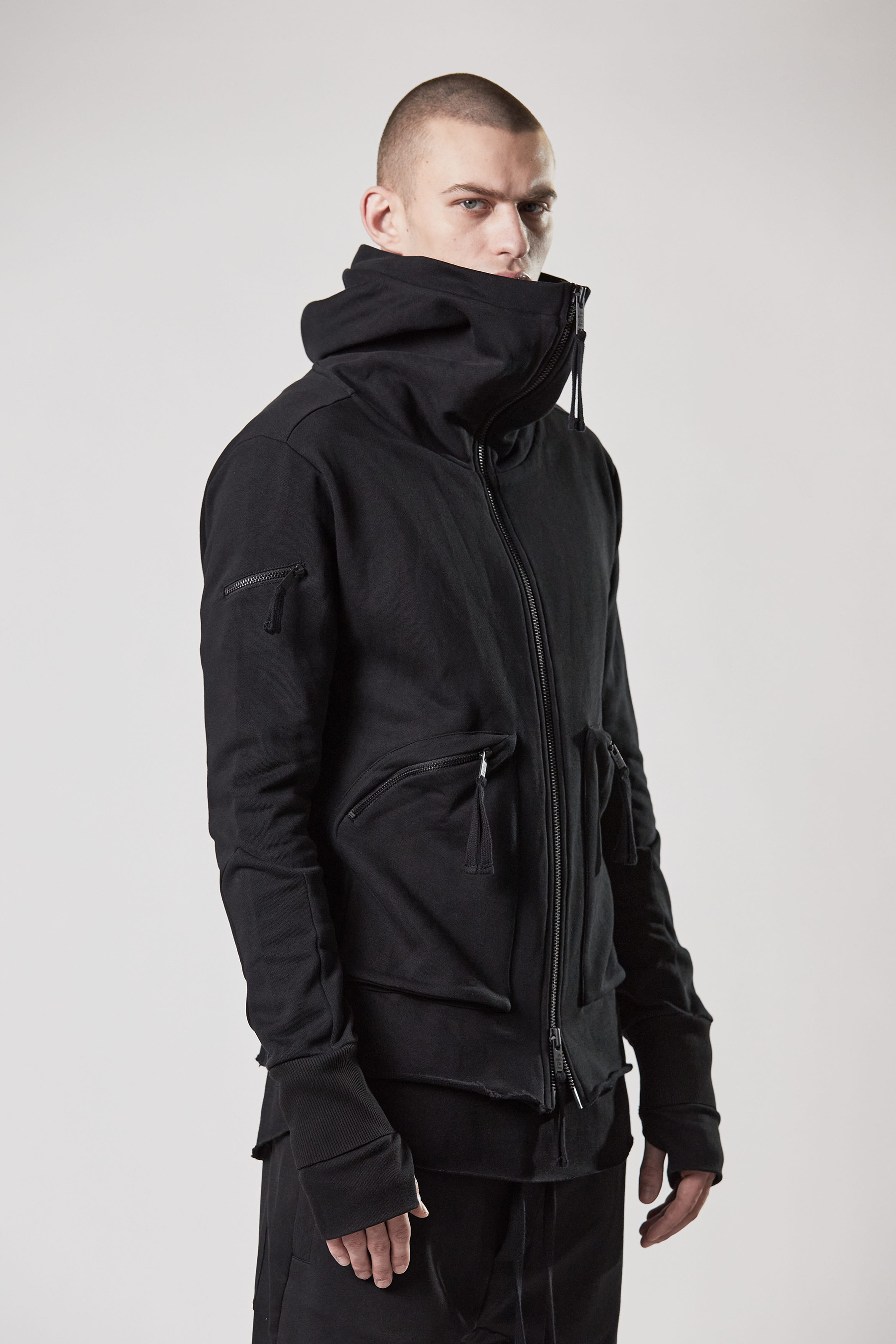 THOM KROM Hooded Cotton Jersey Zip Jacket THOM KROM Hooded Cotton Jersey Zip Jacket