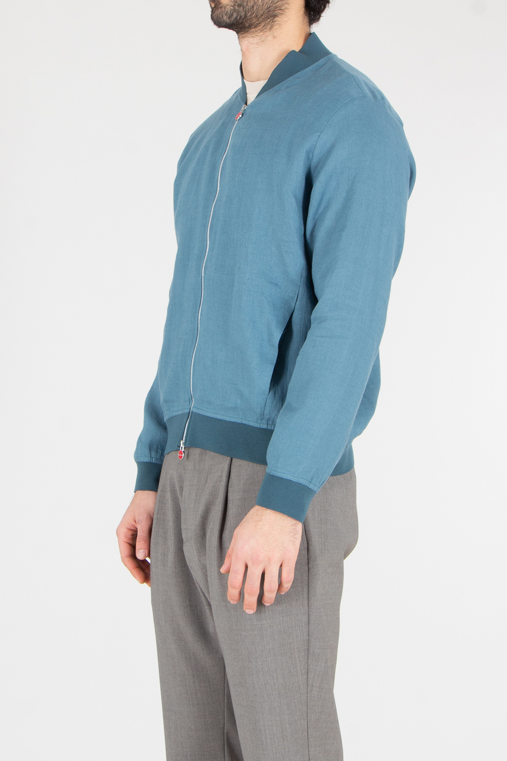 KITON Regular Fit Linen Bomber Jacket