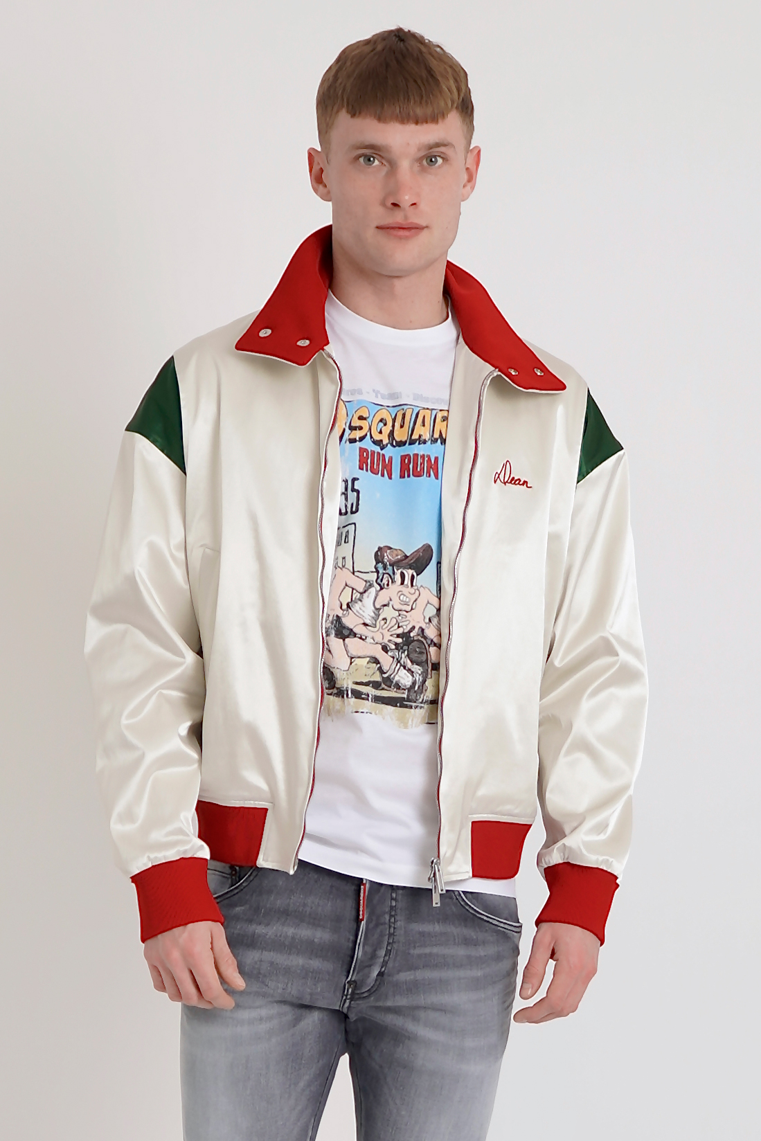 DSQUARED2 Bowling Satin Bomber Jacket DSQUARED2 Bowling Satin Bomber Jacket