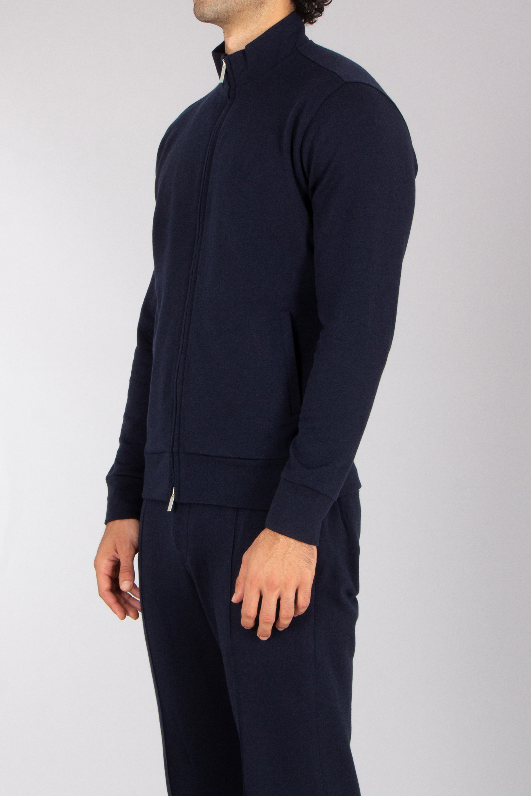STEFAN BRANDT Regular Fit Super Fine Wool Blend French Terry Zip-Up Sweatshirt Joseph Langarm, Ärmel, Hosen, Pullover, Vlies