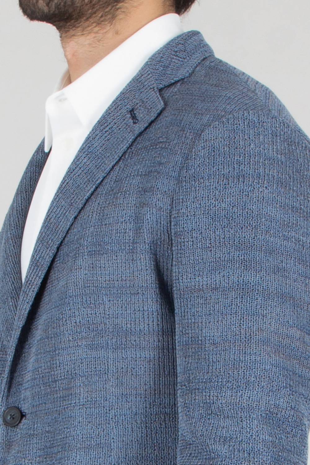 EMPORIO ARMANI Regular Fit Icon 3D Effect Knit Cotton Jacket