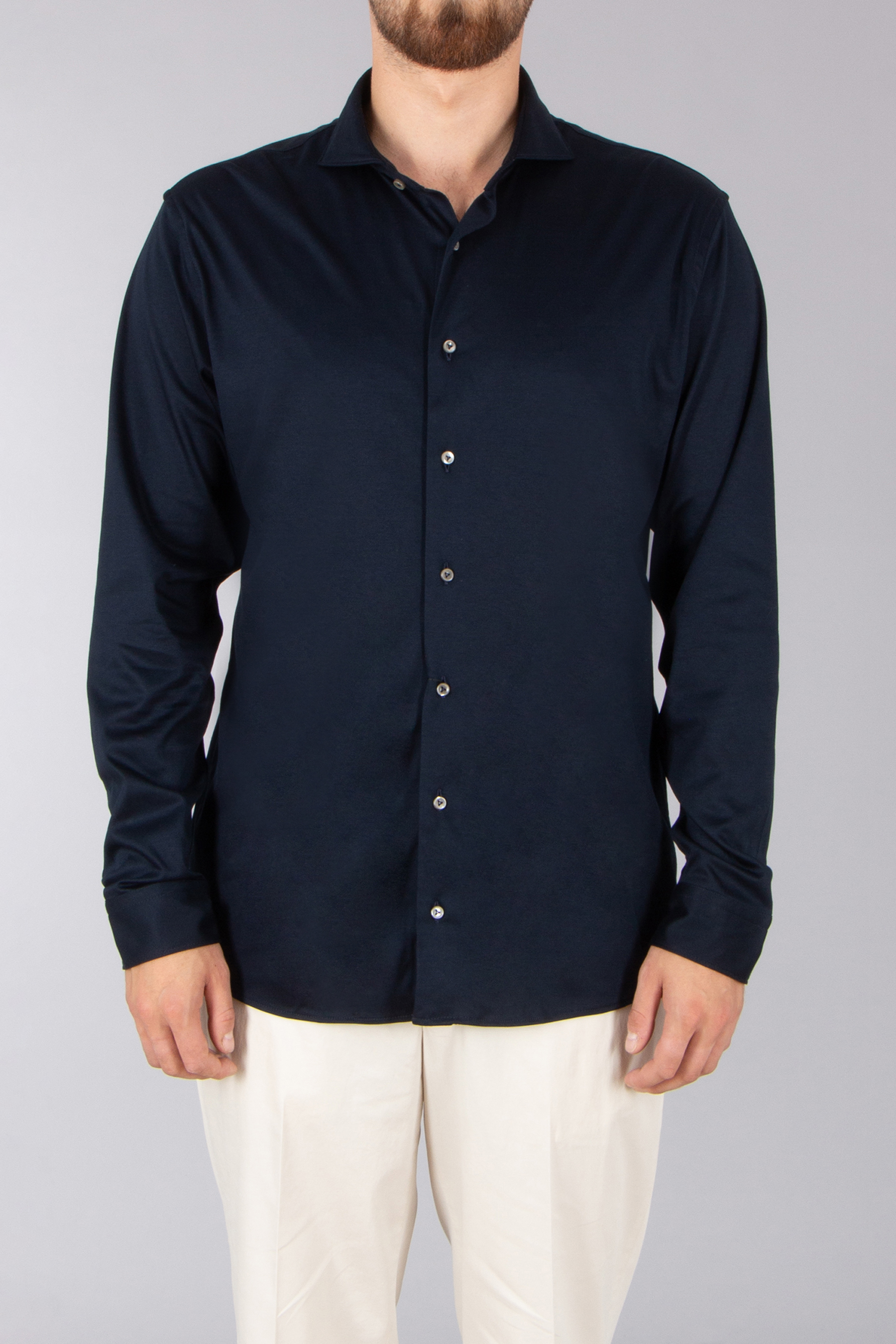 VAN LAACK Tailor Fit Swiss Cotton Jersey Shirt Per-L Bekleidung, Hemd, Langarm, Ärmel, Kleid, Hemd
