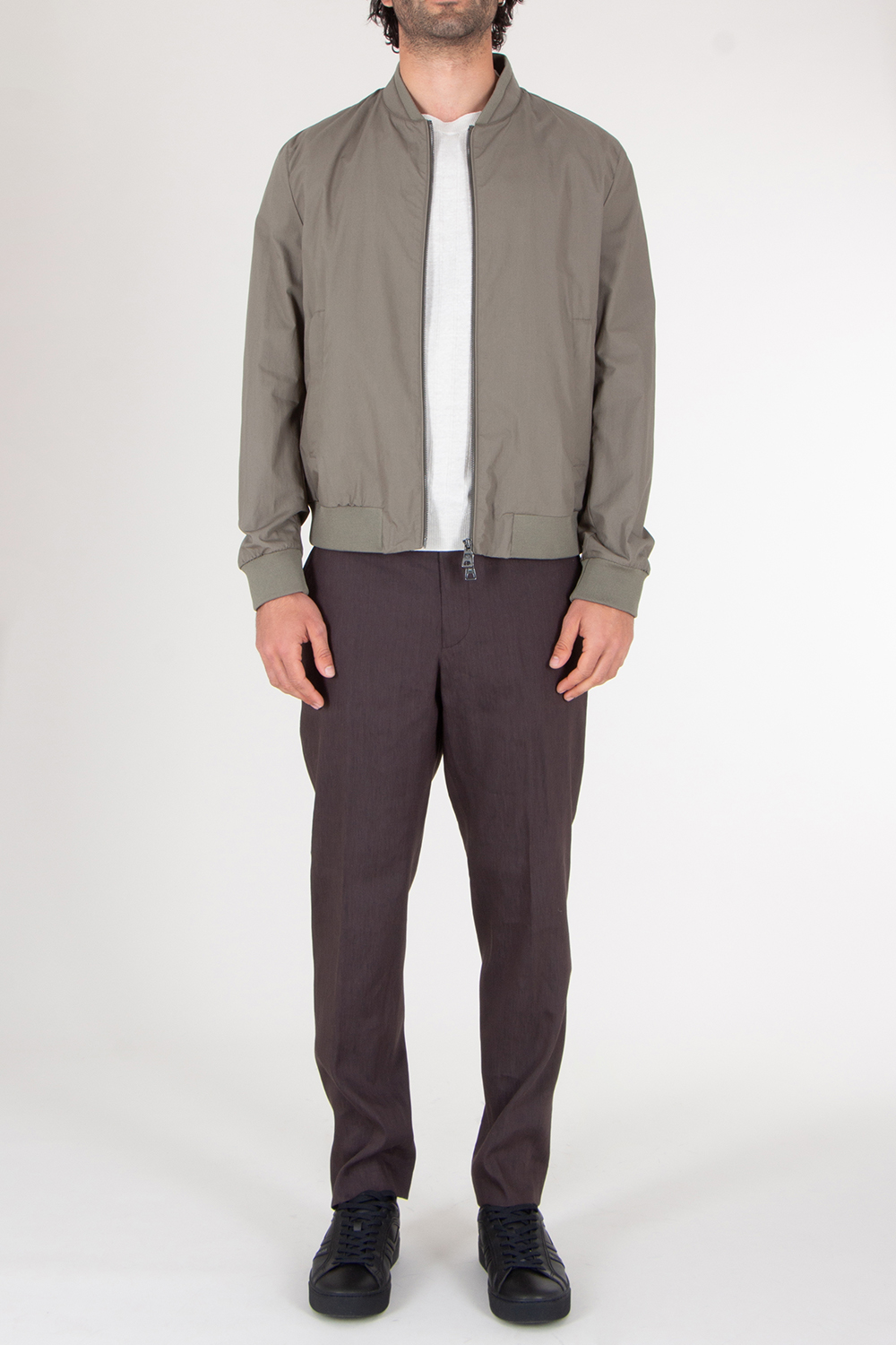 MAXIMILLAN Regular Fit Cotton Poplin Bomber Jacket