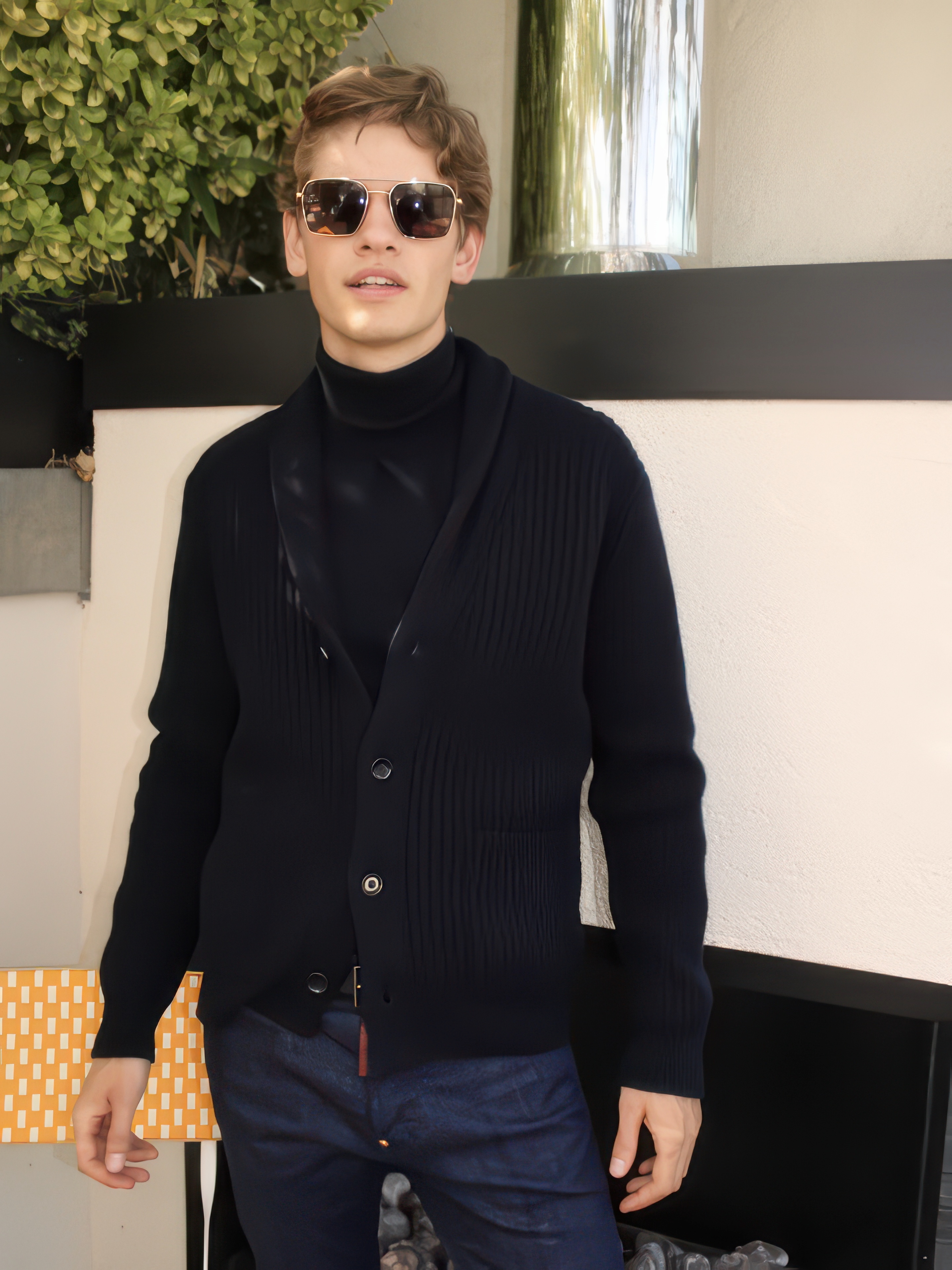 Strickwaren, Pullover, Person, Sonnenbrille, Mantel