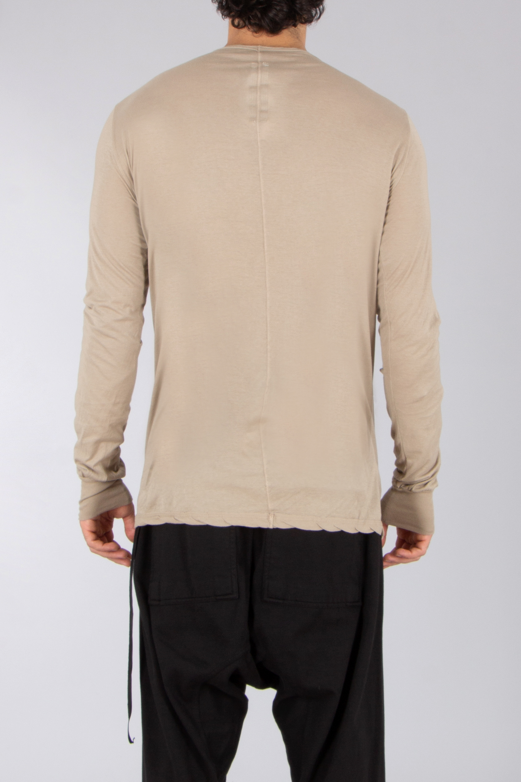 RICK OWENS DRKSHDW Loose Fit Organic Cotton Gauze Jersey Jumbo Long-Sleeve T-Shirt Langarm, Ärmel, Mantel, Leinen, Hemd