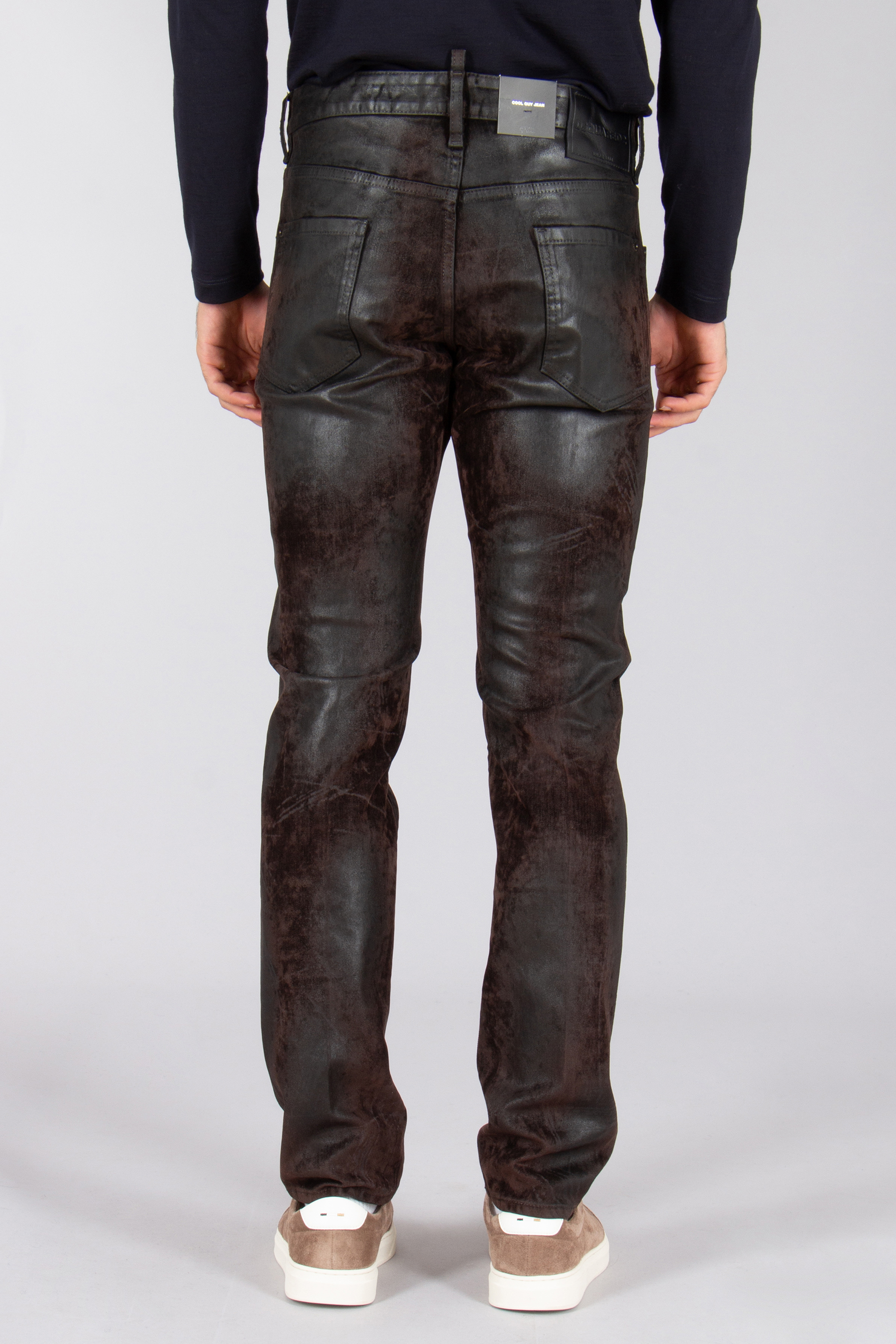 DSQUARED2 Slim Fit Brushed Waxed Cotton Blend Stretch Denim Cool Guy Jeans Hosen, Jeans, Erwachsener, Mann, Person