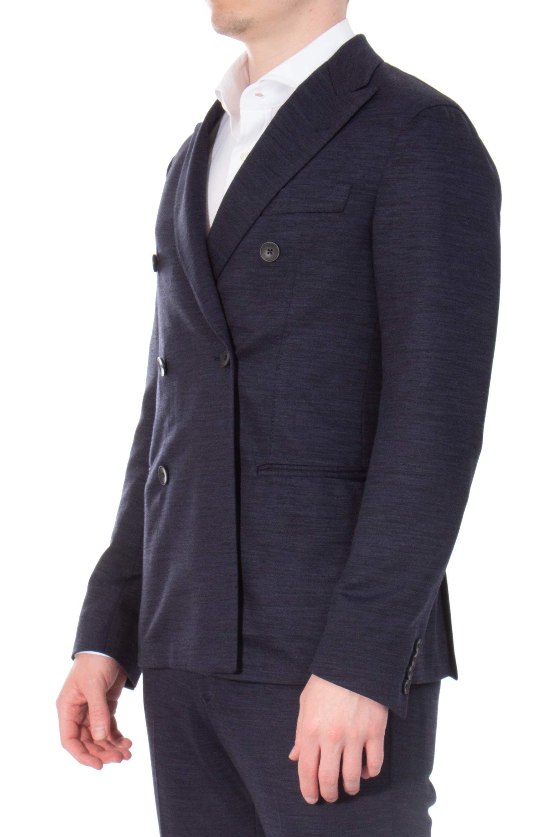 EMPORIO ARMANI Double-Breasted Lyocell & Virgin Wool Suit EMPORIO ARMANI Double-Breasted Lyocell & Virgin Wool Suit