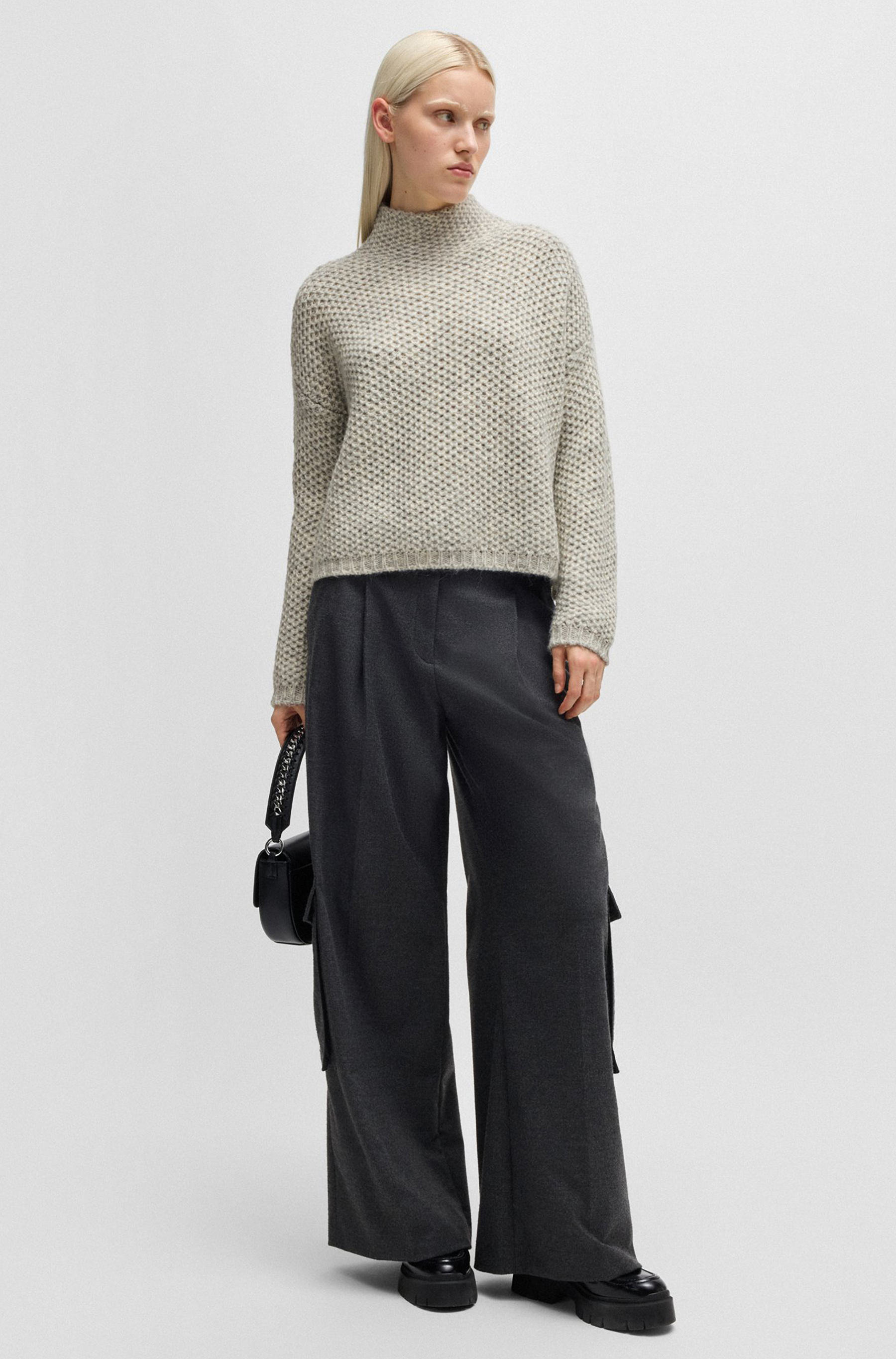 HUGO Wool Blend Knit Sweater Safineynny HUGO Wool Blend Knit Sweater Safineynny