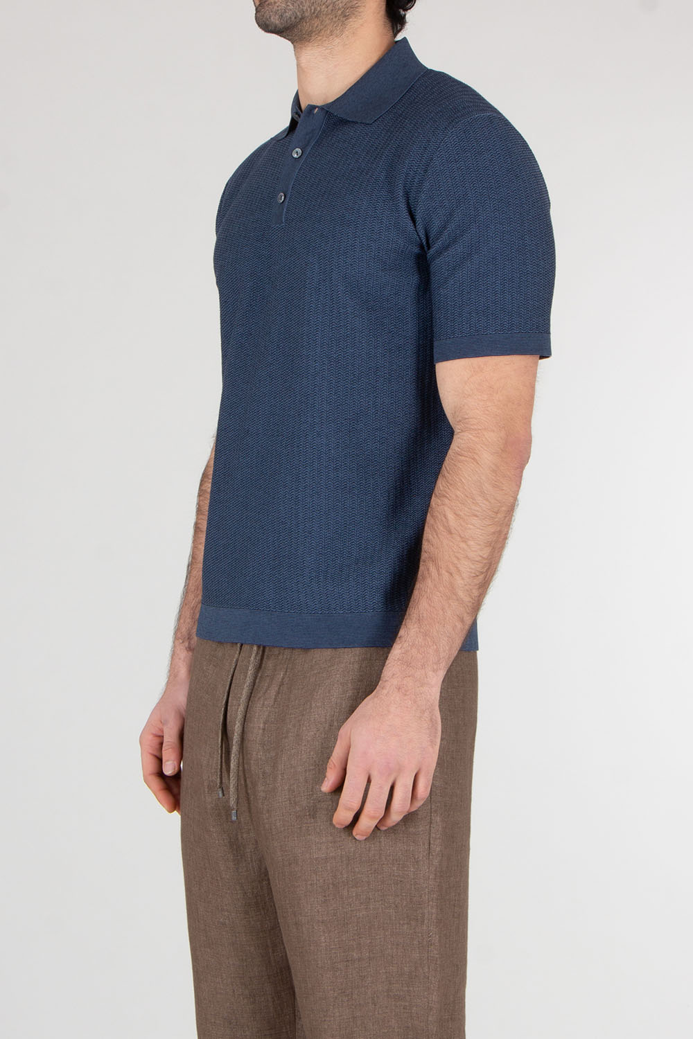 AGNONA Regular Fit Structured Cotton-Silk Blend Knit Polo