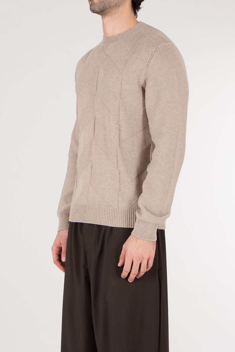 CANALI Regular Fit Cotton Silk Textured Sweater